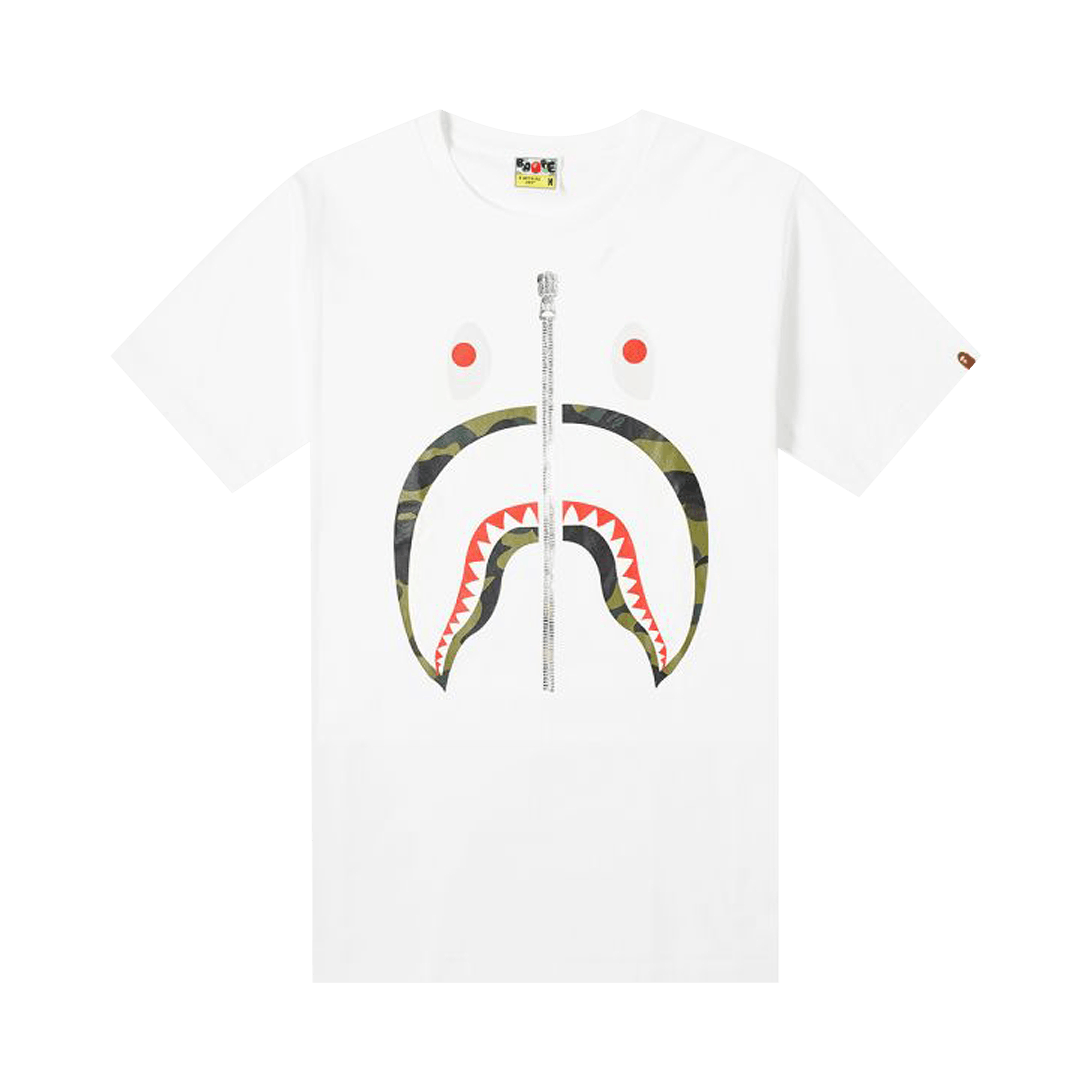 BAPE BAPE ABC CAMO SHARK TEE 'WHITE/GREEN'