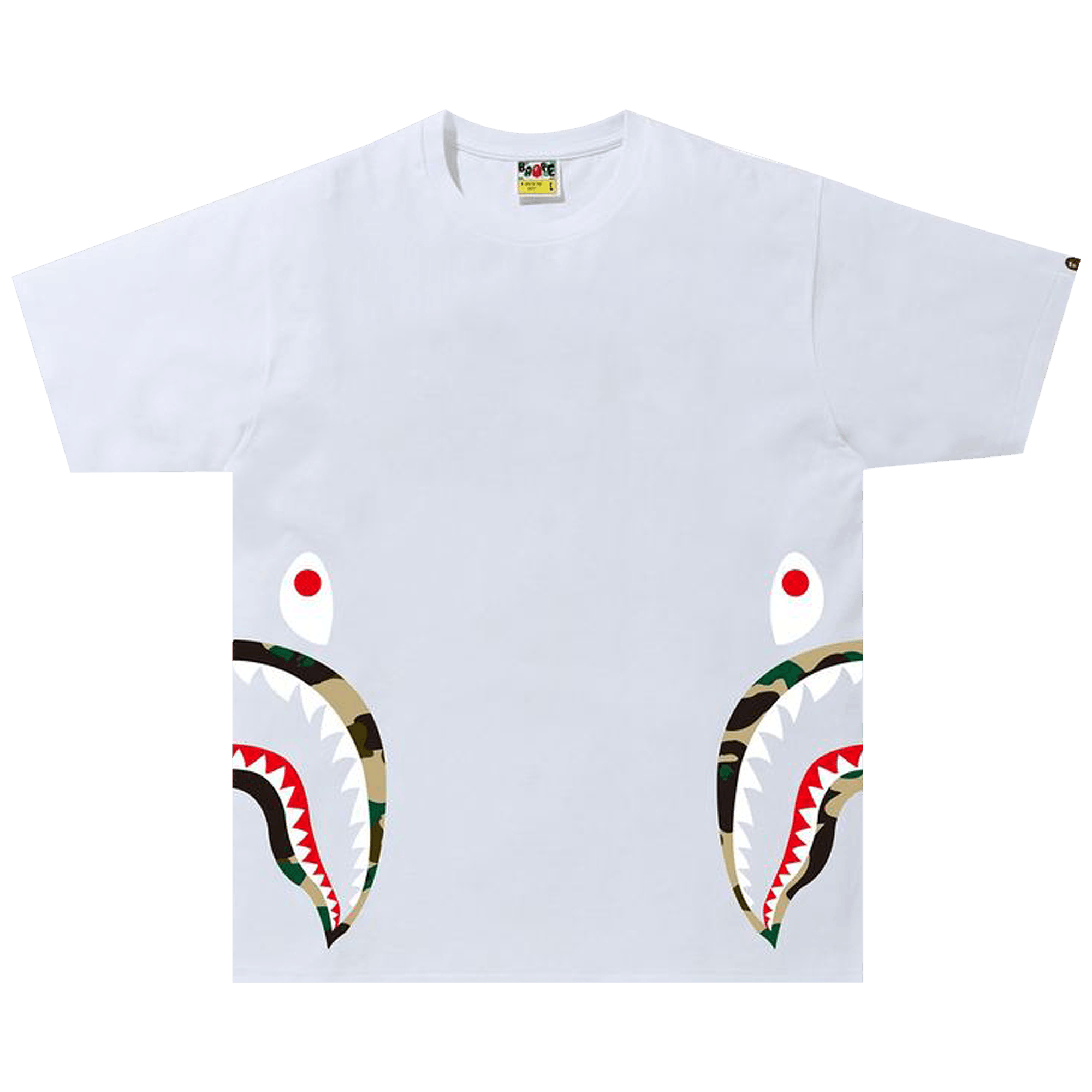 BAPE BAPE 1ST CAMO SIDE SHARK TEE 'WHITE/YELLOW'