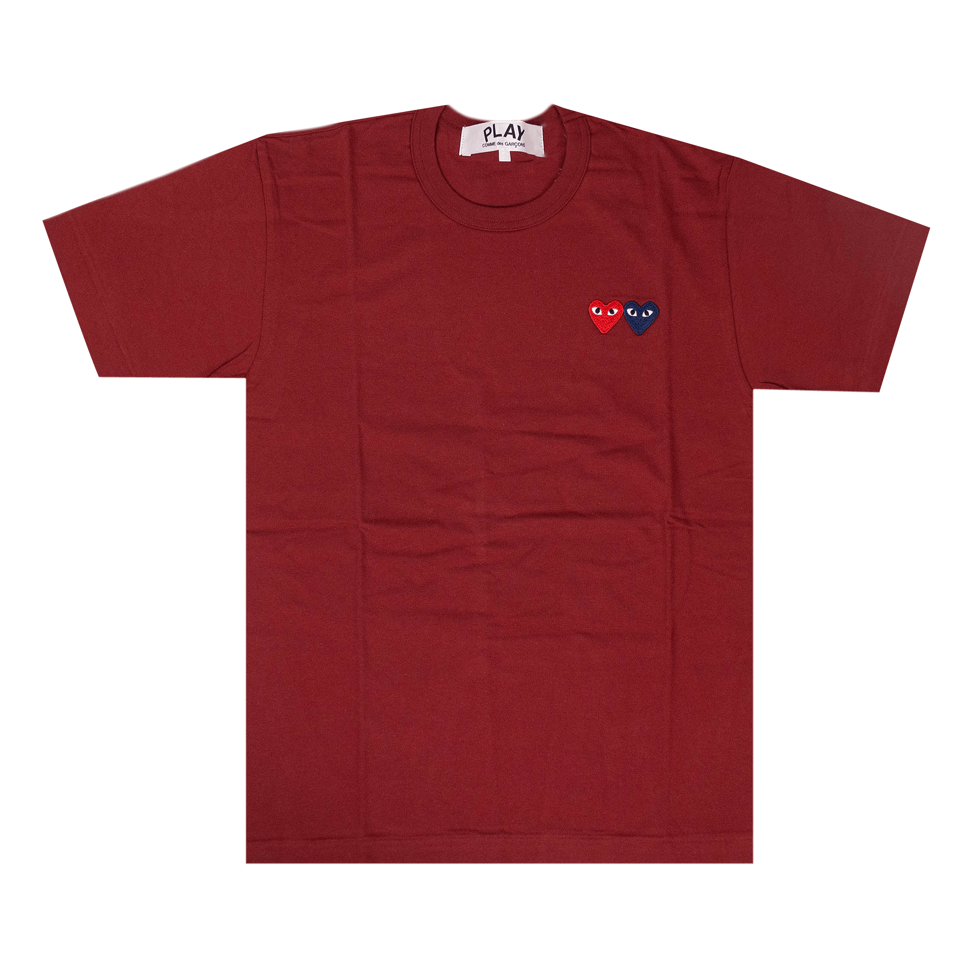 Comme des Garçons PLAY Double Heart T-Shirt 'Burgundy'