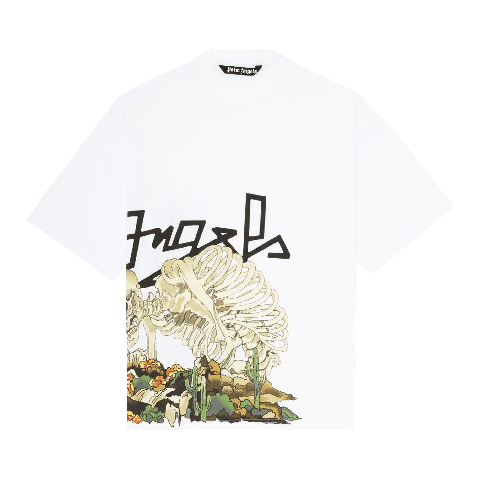 Palm Angels Desert Skull Over Tee 'White/Multicolor'