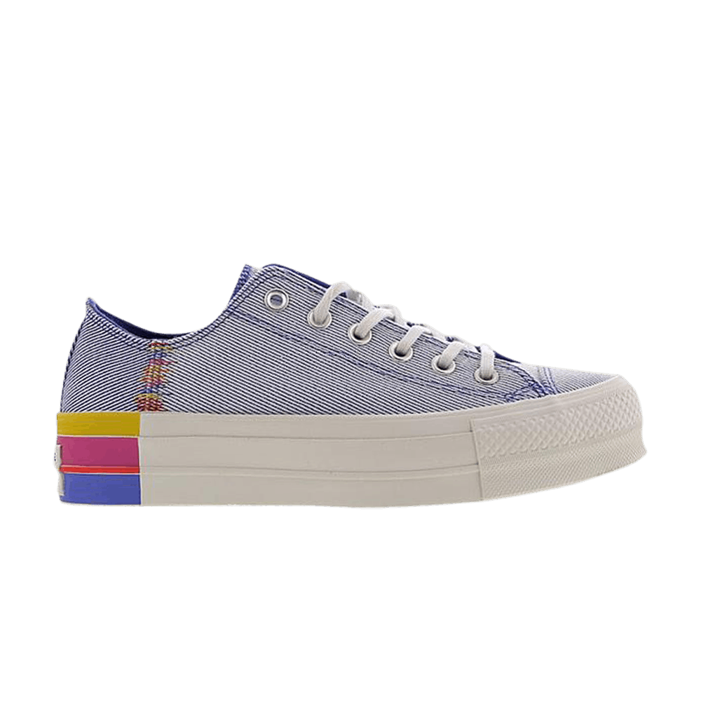 Pre-owned Converse Wmns Chuck Taylor All Star Lift Low 'ranbow - Ozone Blue'