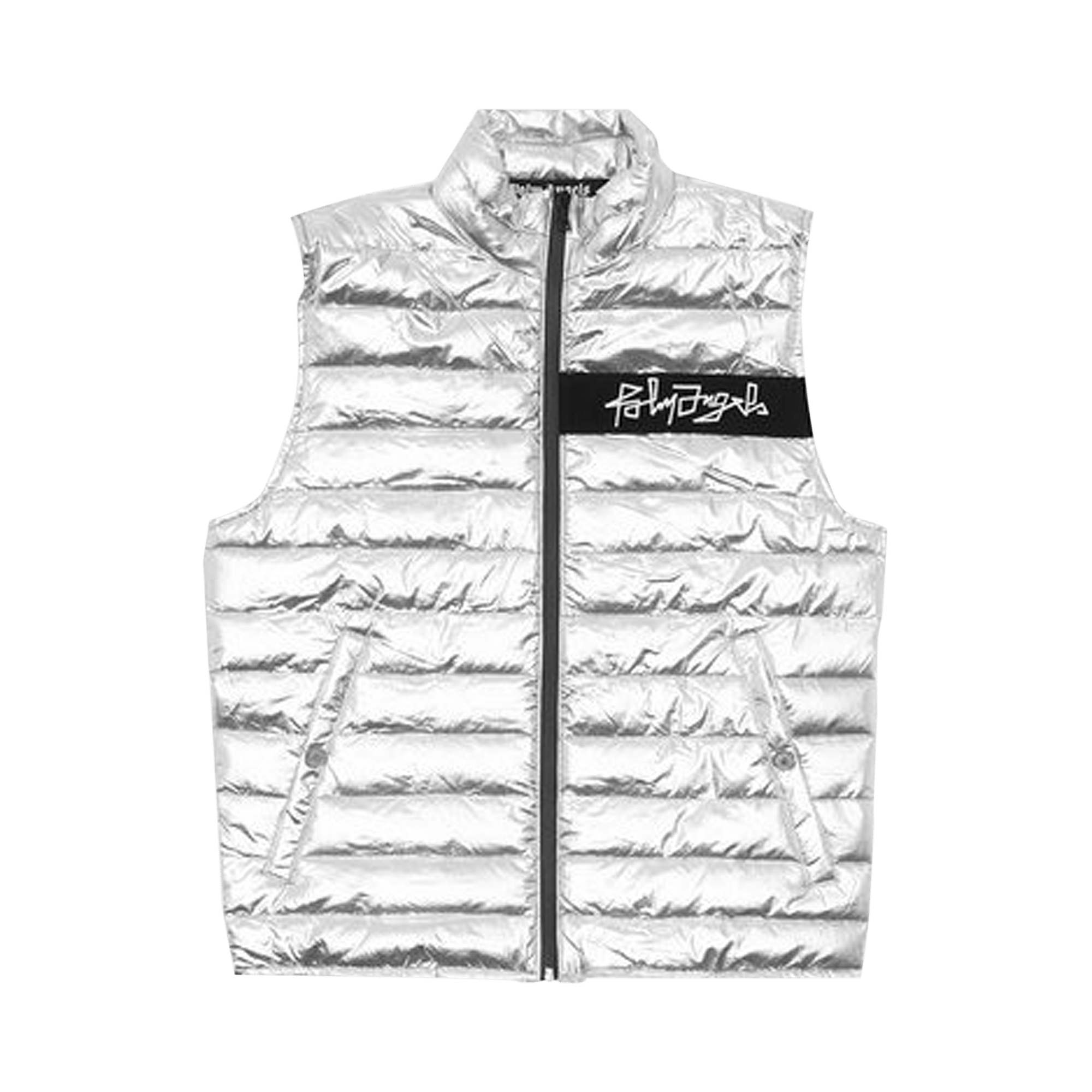 Palm Angels Metallic Season Vest 'Silver/White'