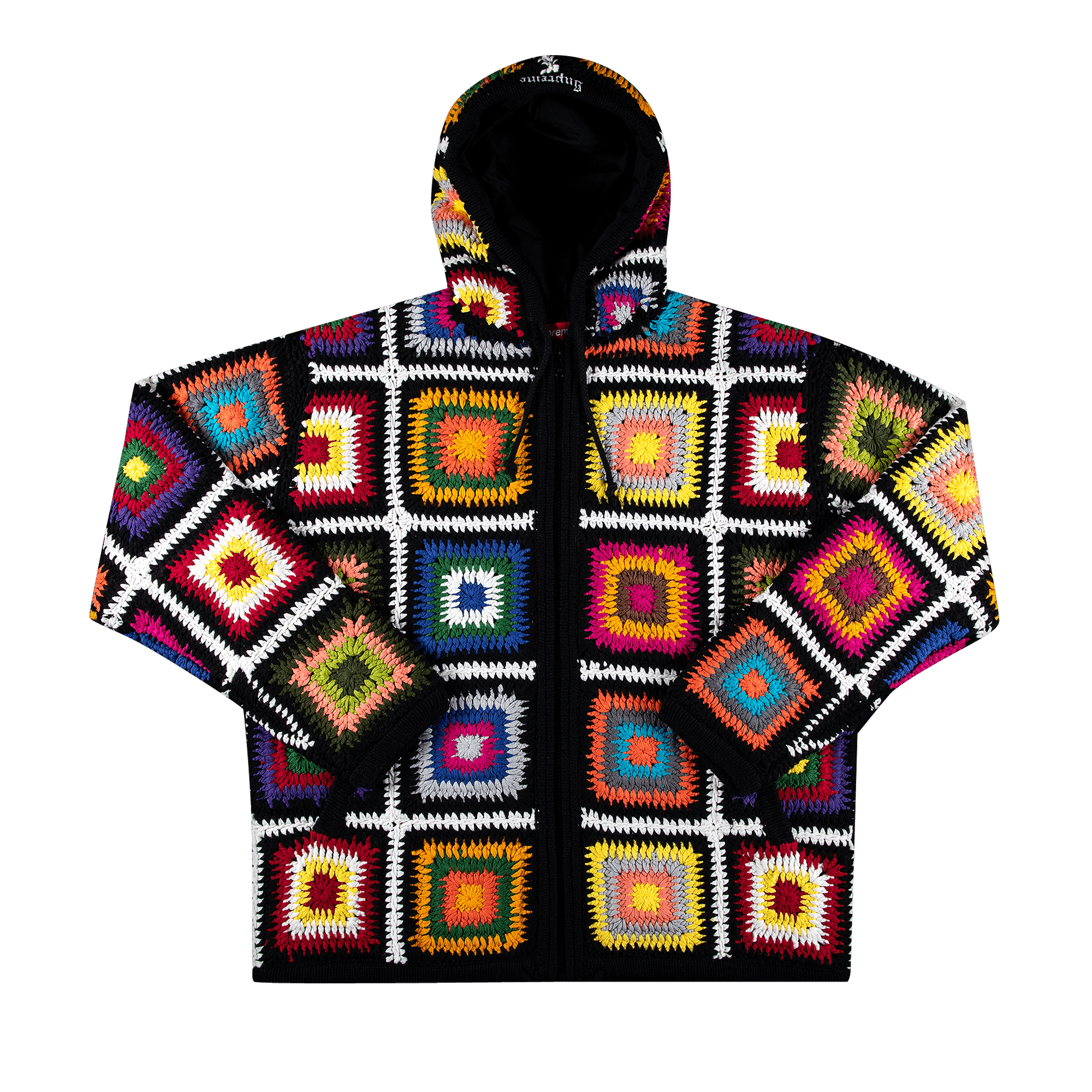 Supreme Crochet Hooded Zip Up Sweater 'Multicolor'
