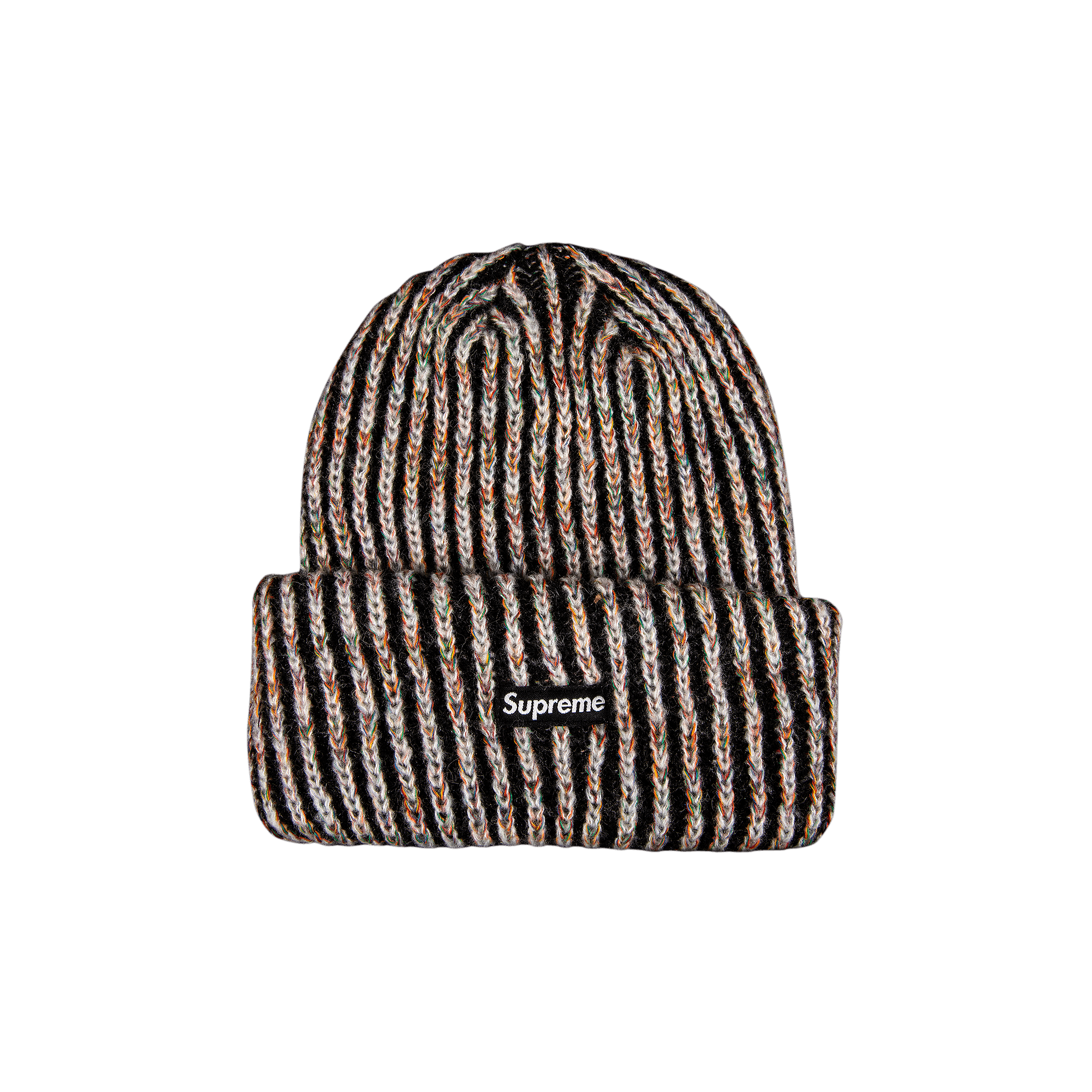SUPREME SUPREME RAINBOW KNIT LOOSE GAUGE BEANIE 'BLACK'
