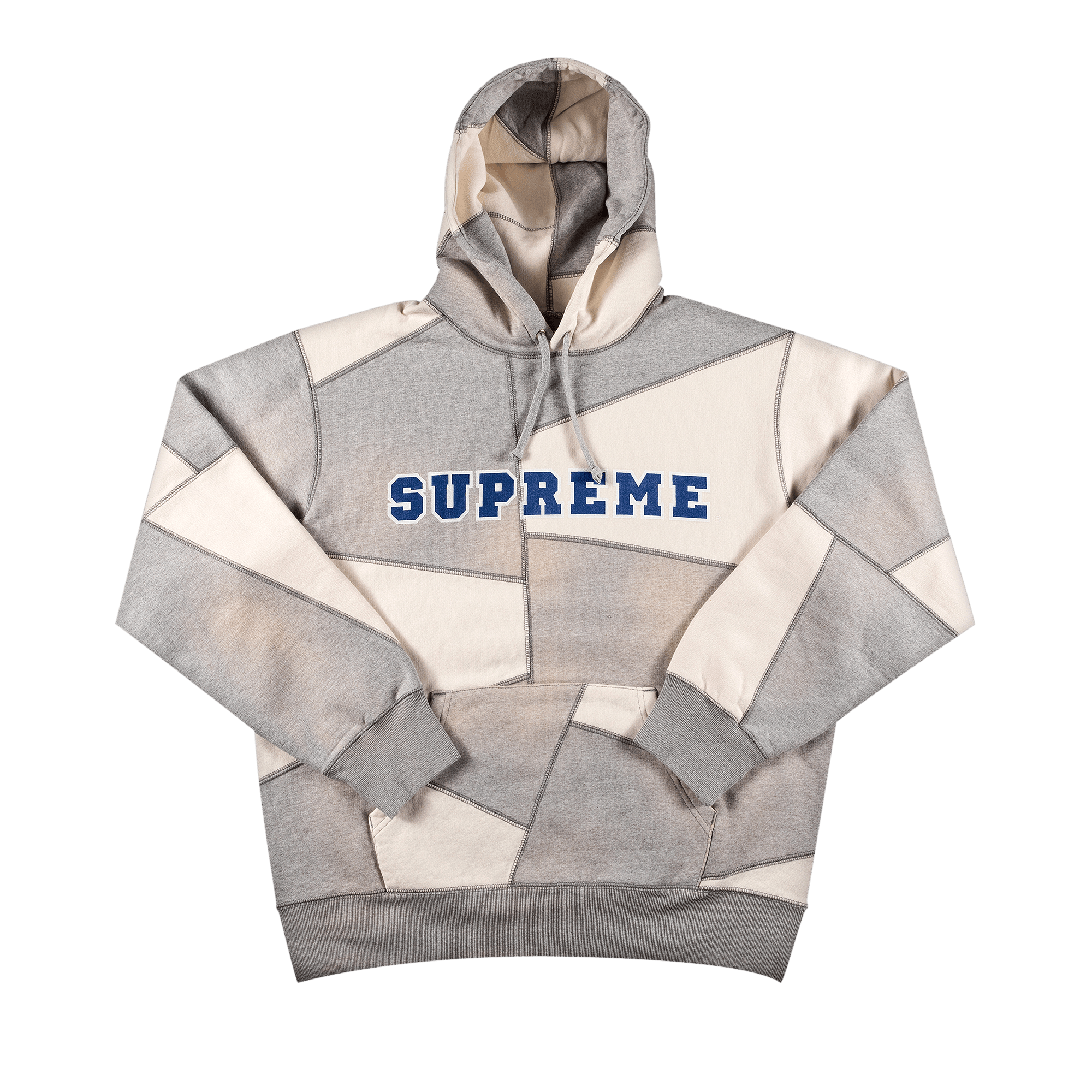 SUPREME SUPREME PATCHWORK HOODED SWEATSHIRT 'HEATHER GREY'