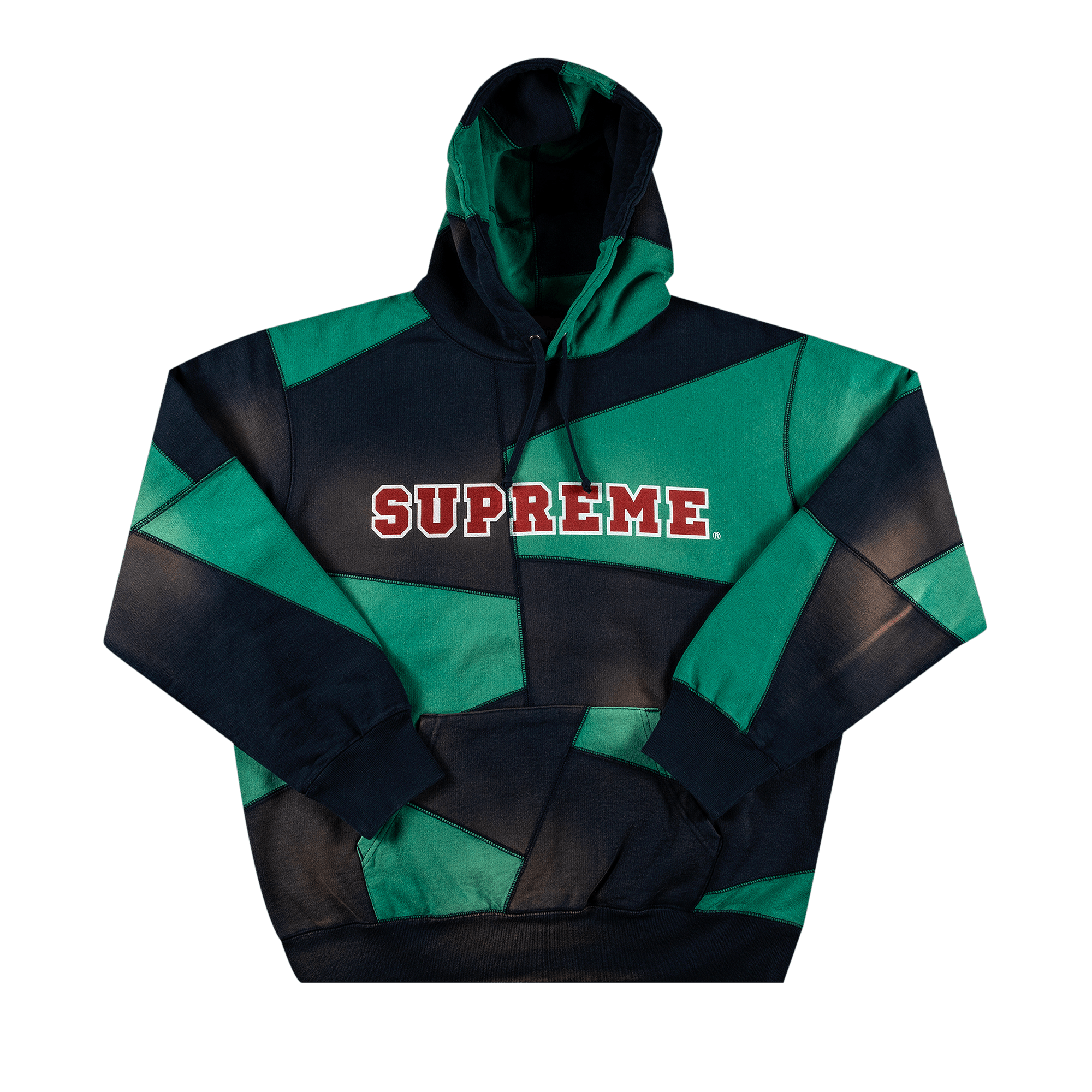 SUPREME SUPREME PATCHWORK HOODED SWEATSHIRT 'NAVY'