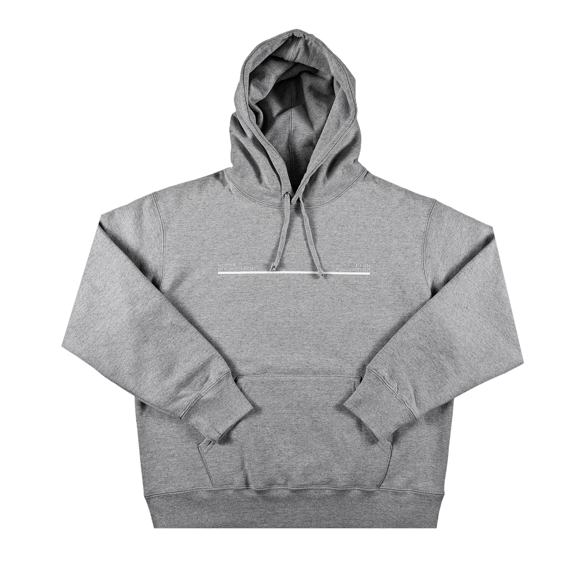 SUPREME SUPREME SHOP HOODED SWEATSHIRT - LOS ANGELES 'HEATHER GREY'