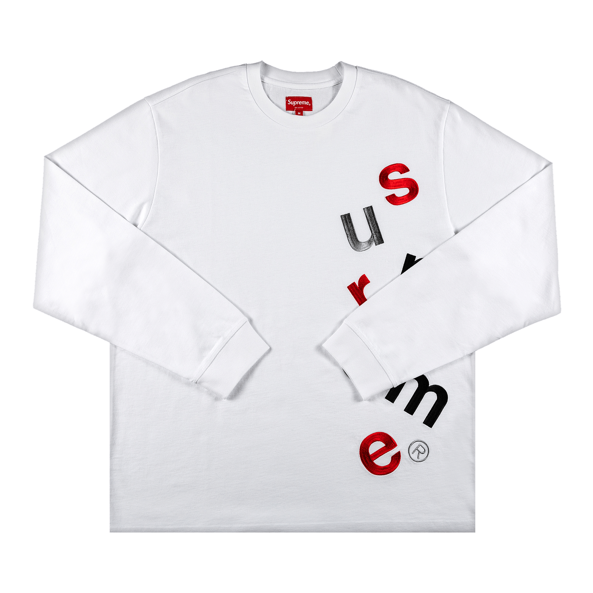 SUPREME SCATTER LOGO LONG-SLEEVE TOP 'WHITE'