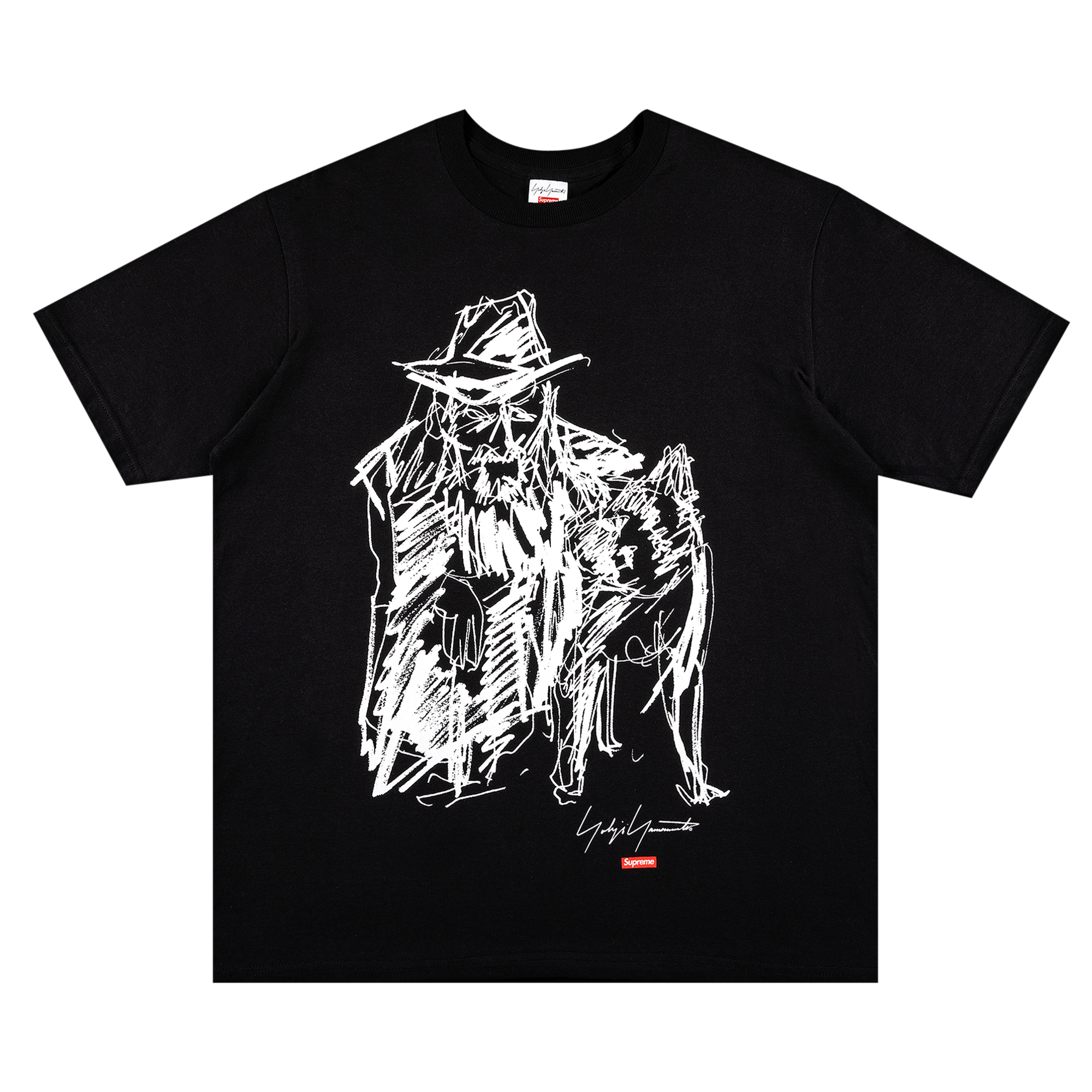 SUPREME SUPREME X YOHJI YAMAMOTO SCRIBBLE PORTRAIT TEE 'BLACK'
