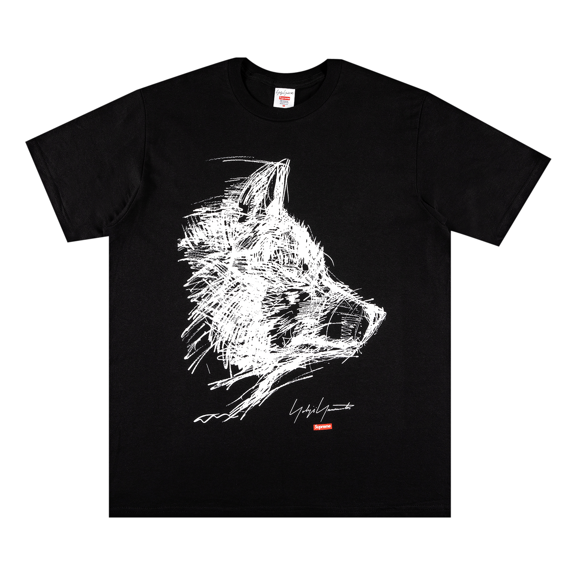 SUPREME SUPREME X YOHJI YAMAMOTO SCRIBBLE WOLF TEE 'BLACK'