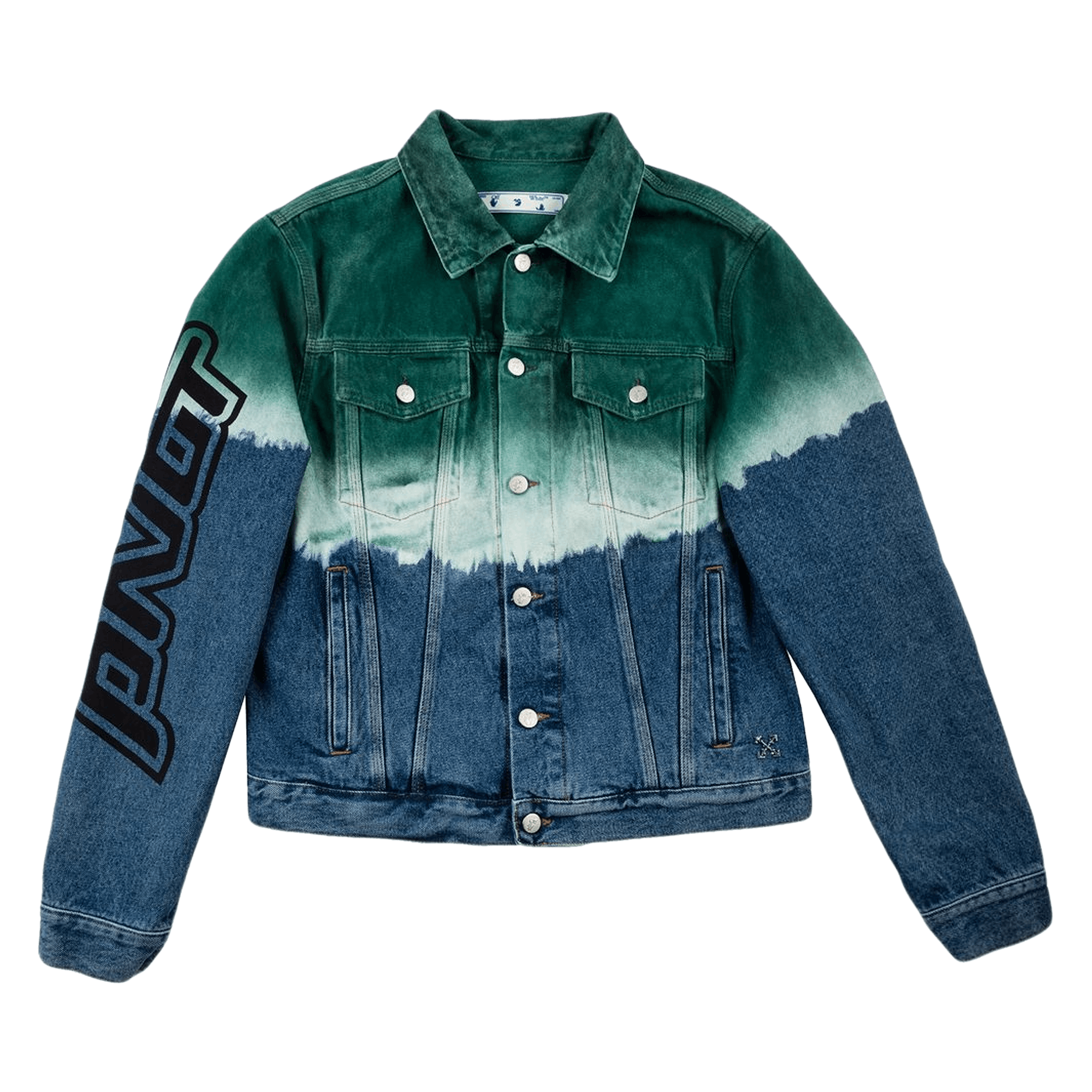 Off-White Pivot Degrada Slim Denim Jacket 'Dark Blue/Green/Black'