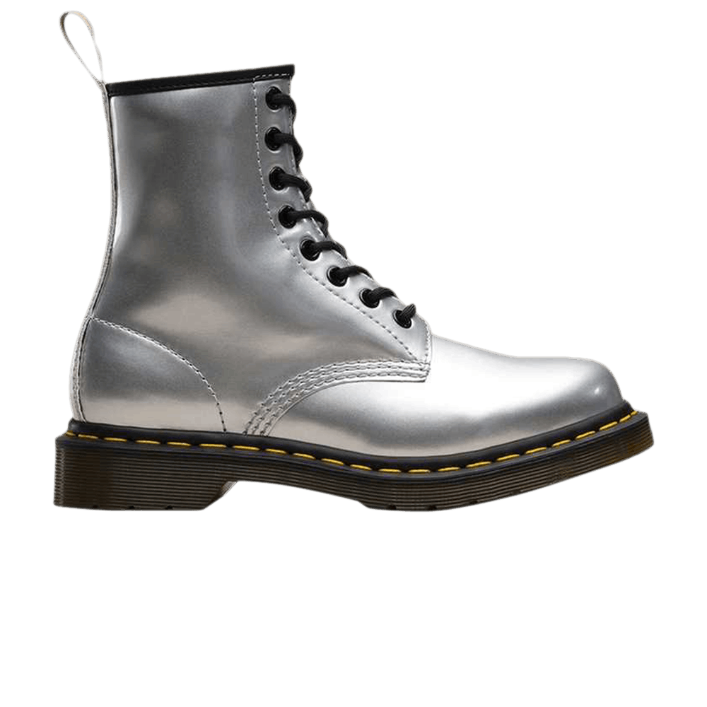 Pre-owned Dr. Martens Wmns Vegan 1460 'chrome Paint Metallic' In Silver