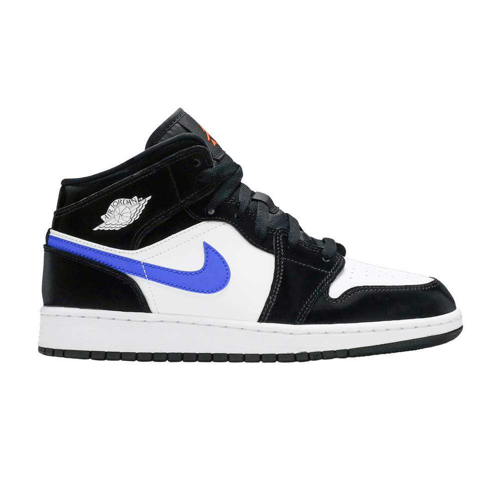 Pre-owned Air Jordan 1 Mid Gs 'black Racer Blue'