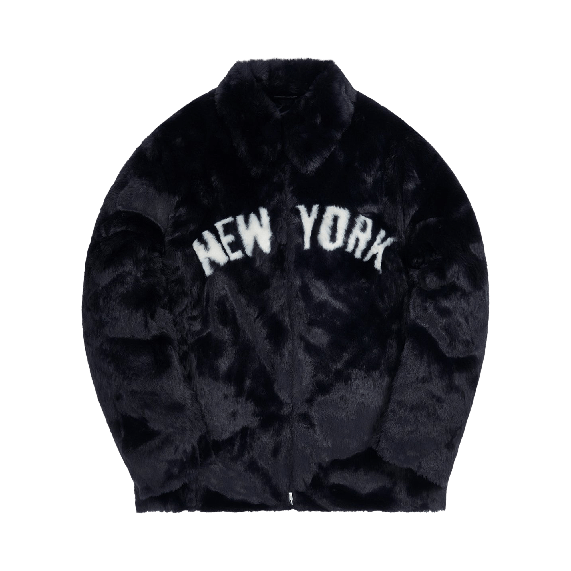KITH KITH FOR MAJOR LEAGUE BASEBALL NEW YORK YANKEES FAUX FUR COACHES JACKET 'NAVY'