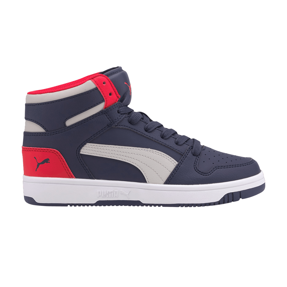 Pre-owned Puma Rebound Layup Mid Jr 'peacoat Red' In Blue