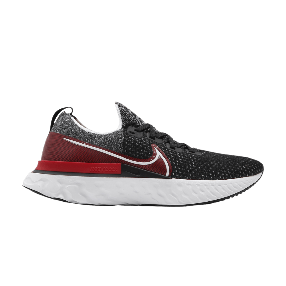 nike react infinity run flyknit black red