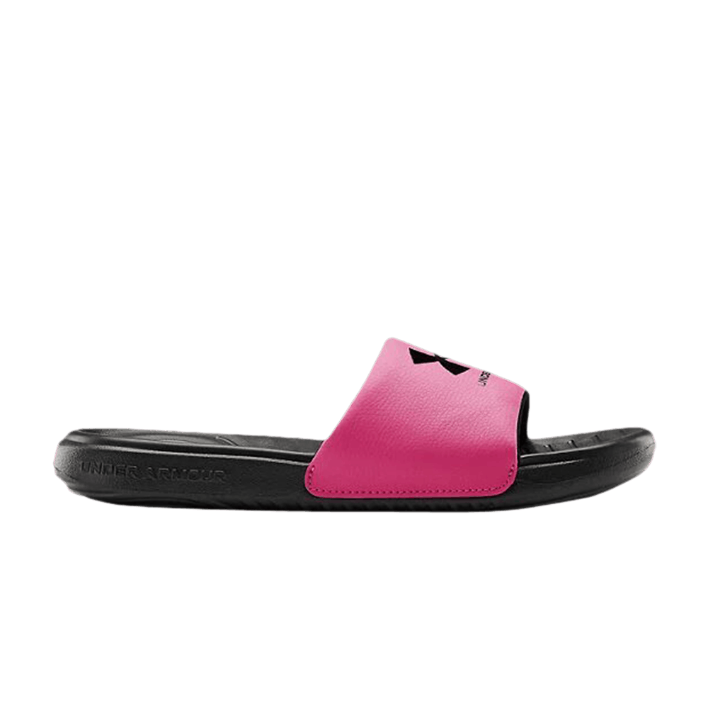 Pre-owned Under Armour Ansa Fixed Slides Gs 'black Pink Surge'