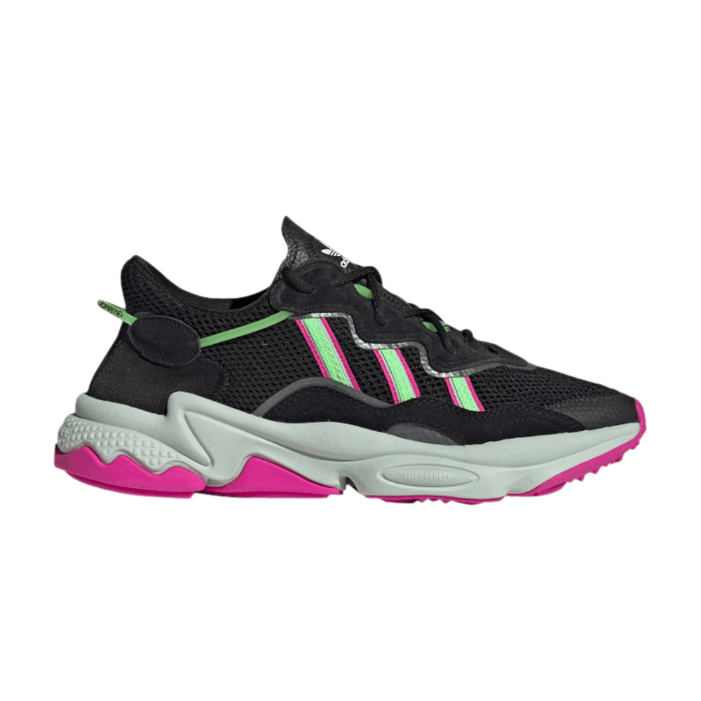 ADIDAS ORIGINALS WMNS OZWEEGO 'BLACK SHOCK LIME PINK'