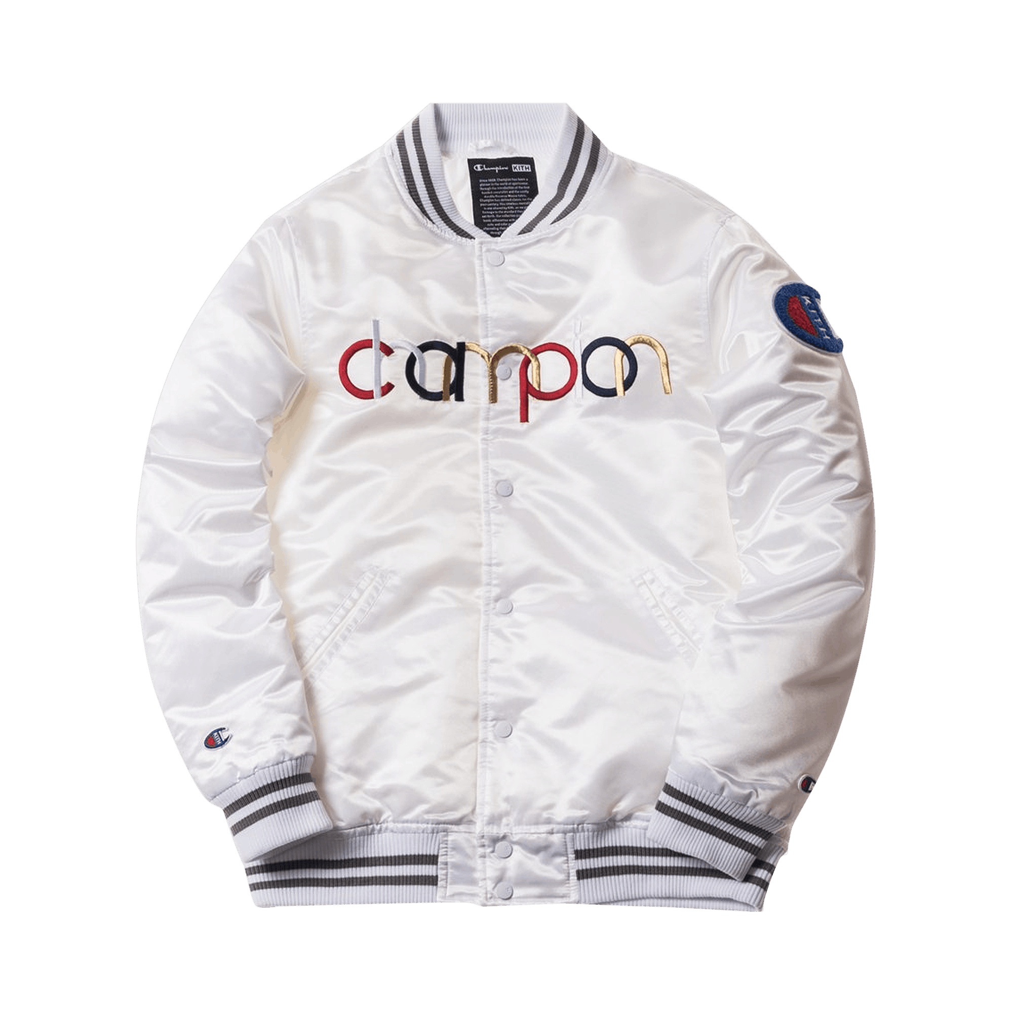 KITH X CHAMPION BASEBALL JACKET 'WHITE'