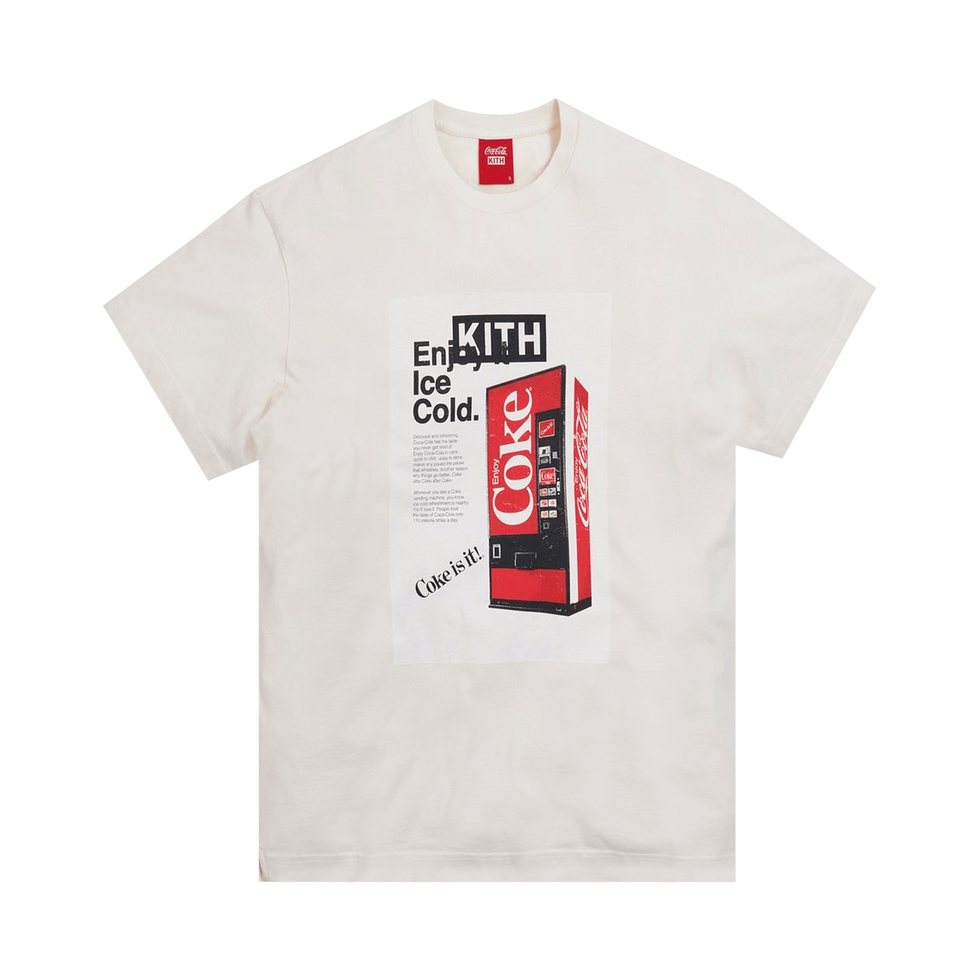 Pre-owned Kith X Coca-cola Ice Cold Vintage Tee 'ivory' In Cream