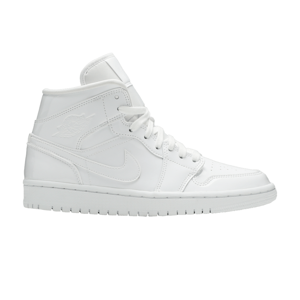 Wmns Air Jordan 1 Mid Patent 'Triple White'