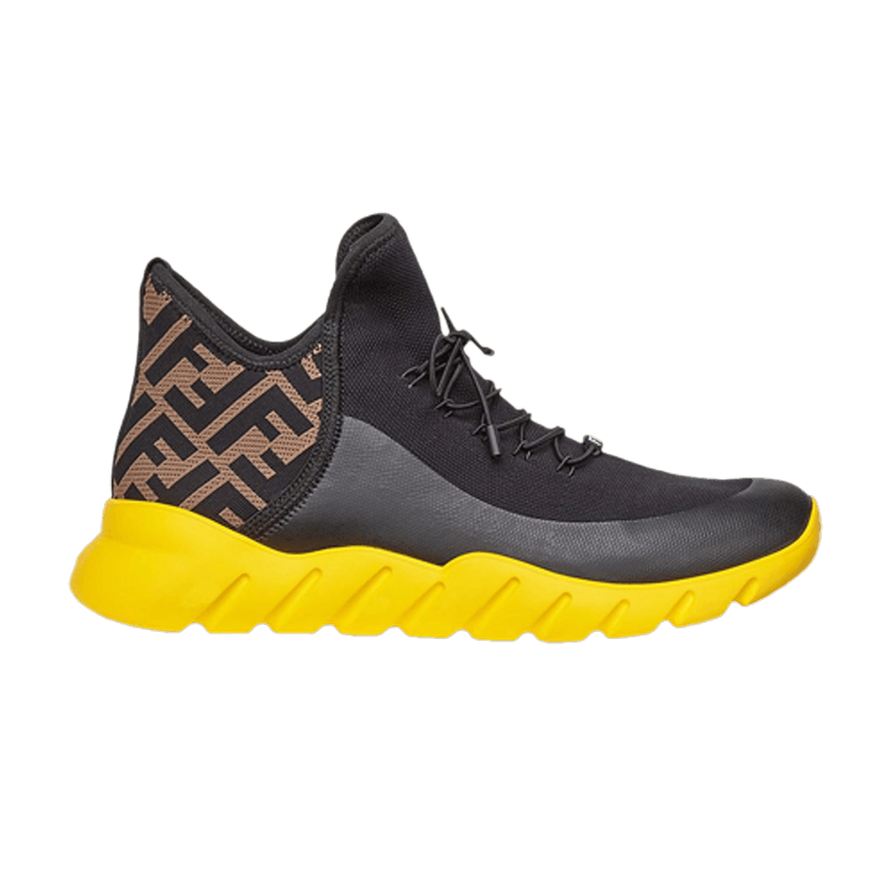 Fendi FF Motif Mesh High 'Black Yellow'