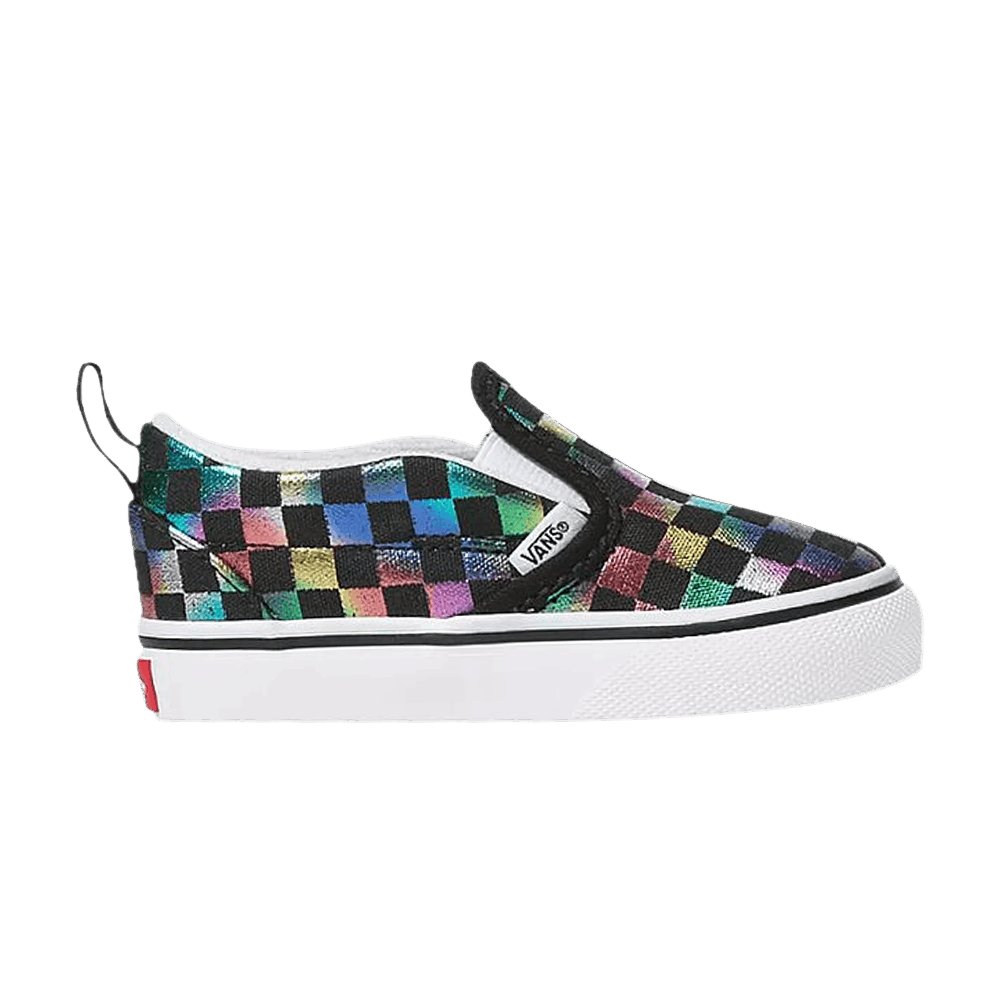 Slip-On V Toddler 'Iridescent Checkerboard'