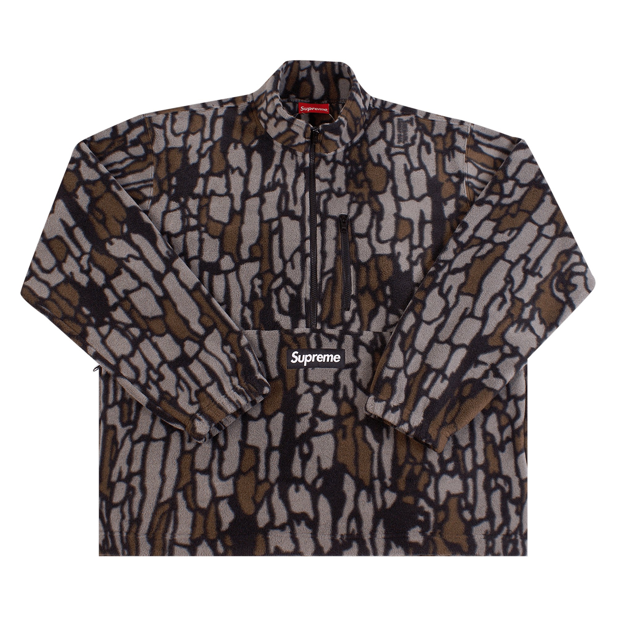 SUPREME SUPREME X POLARTEC HALF ZIP PULLOVER 'OLIVE TREEBARK CAMO'