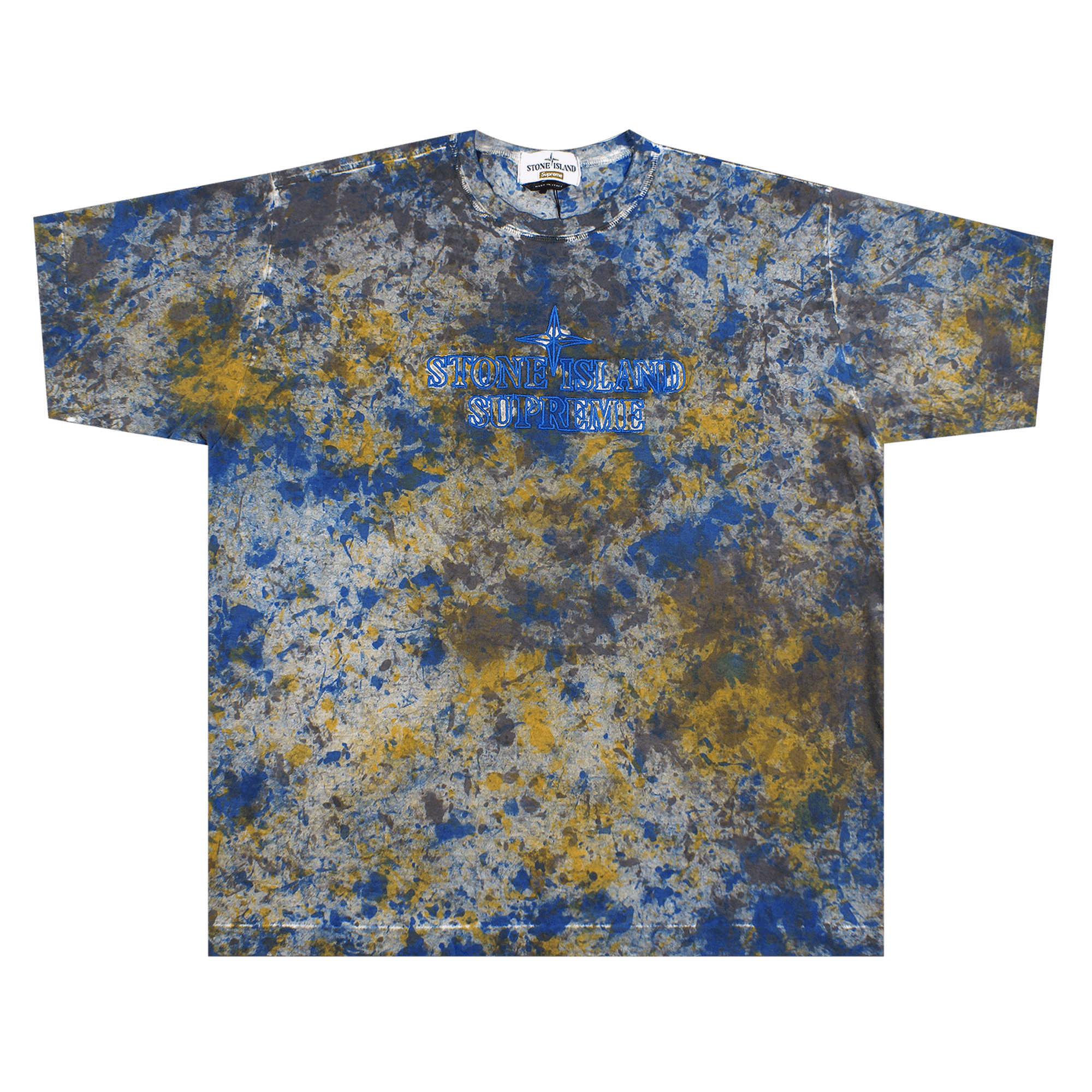 SUPREME SUPREME X STONE ISLAND EMBROIDERED LOGO SHORT-SLEEVE TOP 'DARK BLUE'