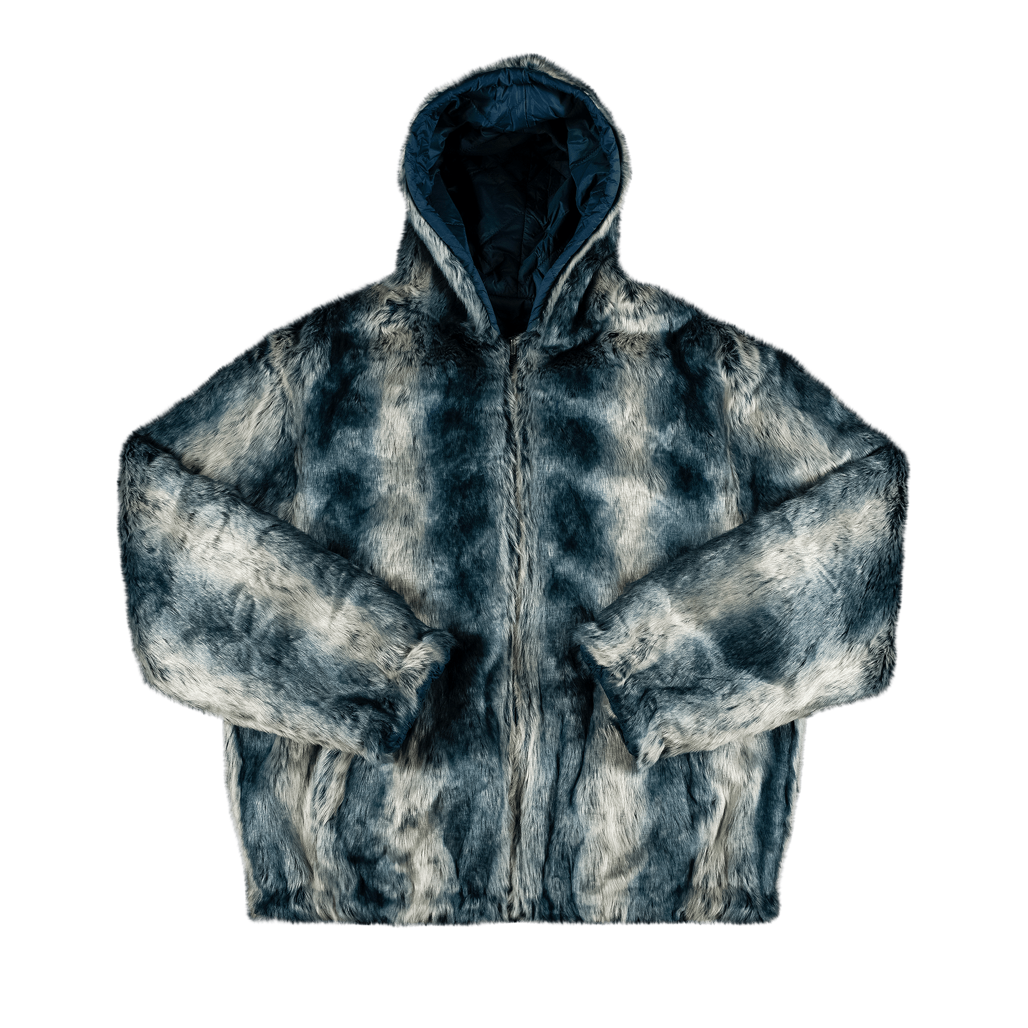 SUPREME SUPREME FAUX FUR REVERSIBLE HOODED JACKET 'ICE BLUE'