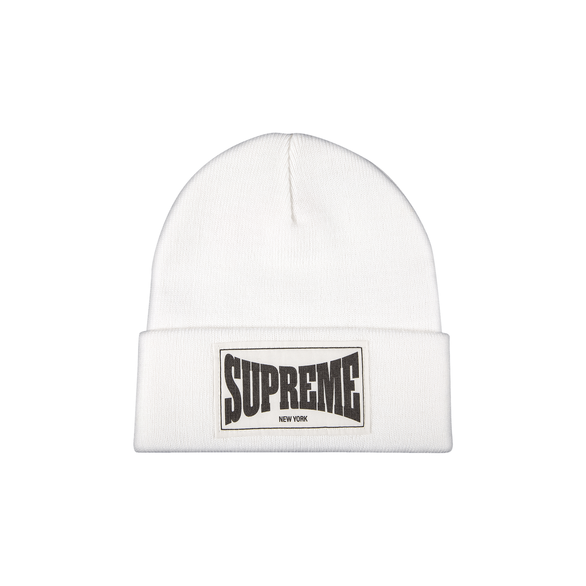 SUPREME SUPREME WOVEN LABEL BEANIE 'WHITE'