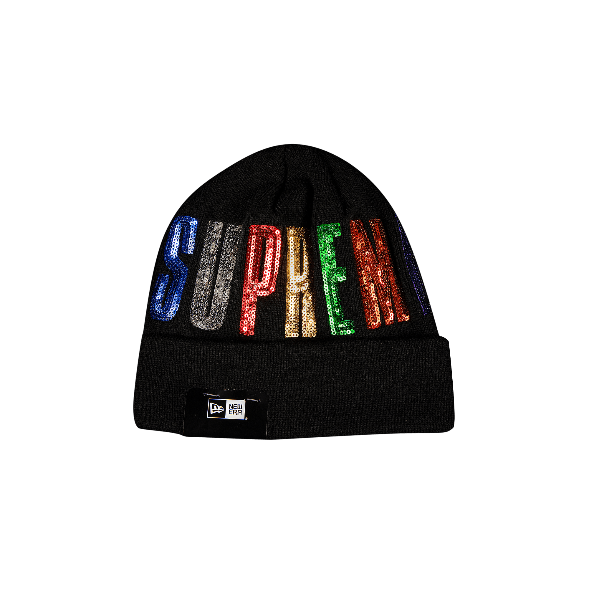 SUPREME SUPREME X NEW ERA SEQUIN BEANIE 'BLACK'