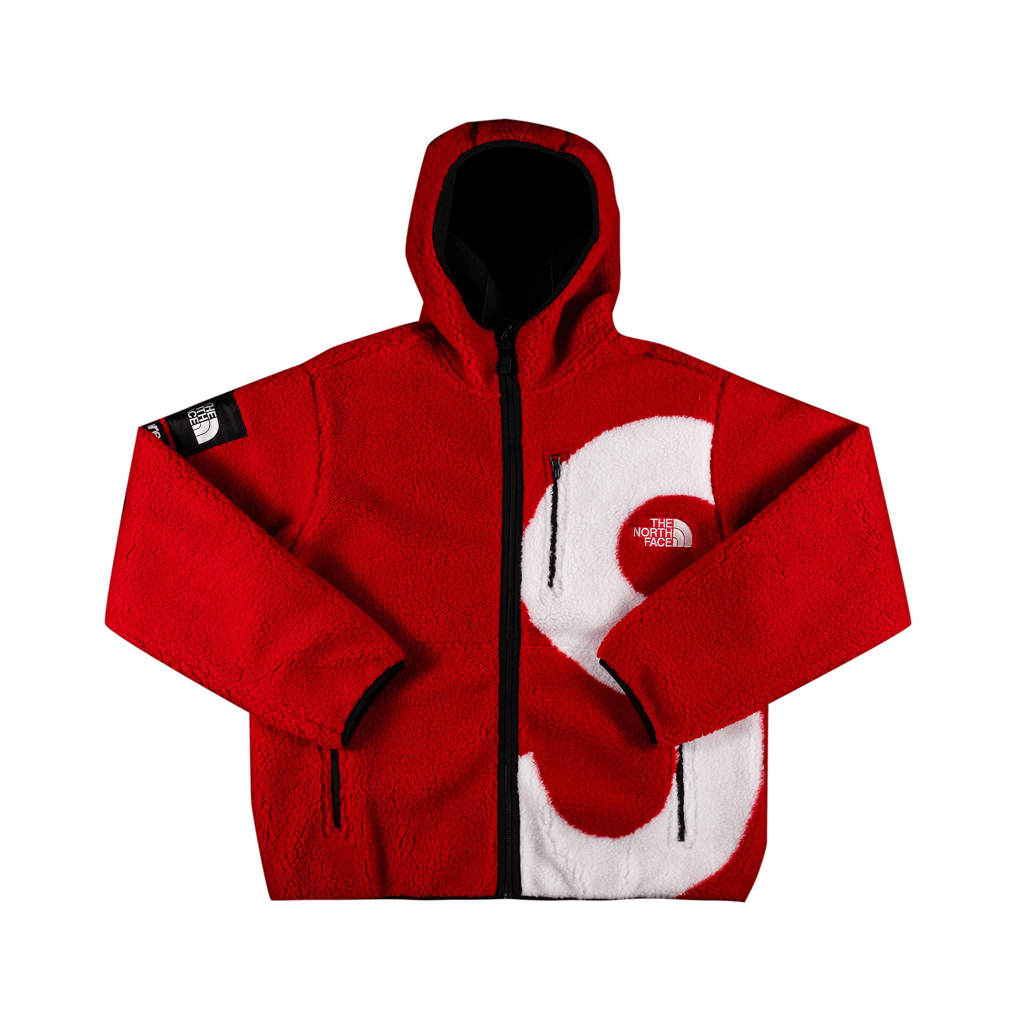 SUPREME SUPREME X THE NORTH FACE S LOGO HOODED FLEECE JACKET 'RED'