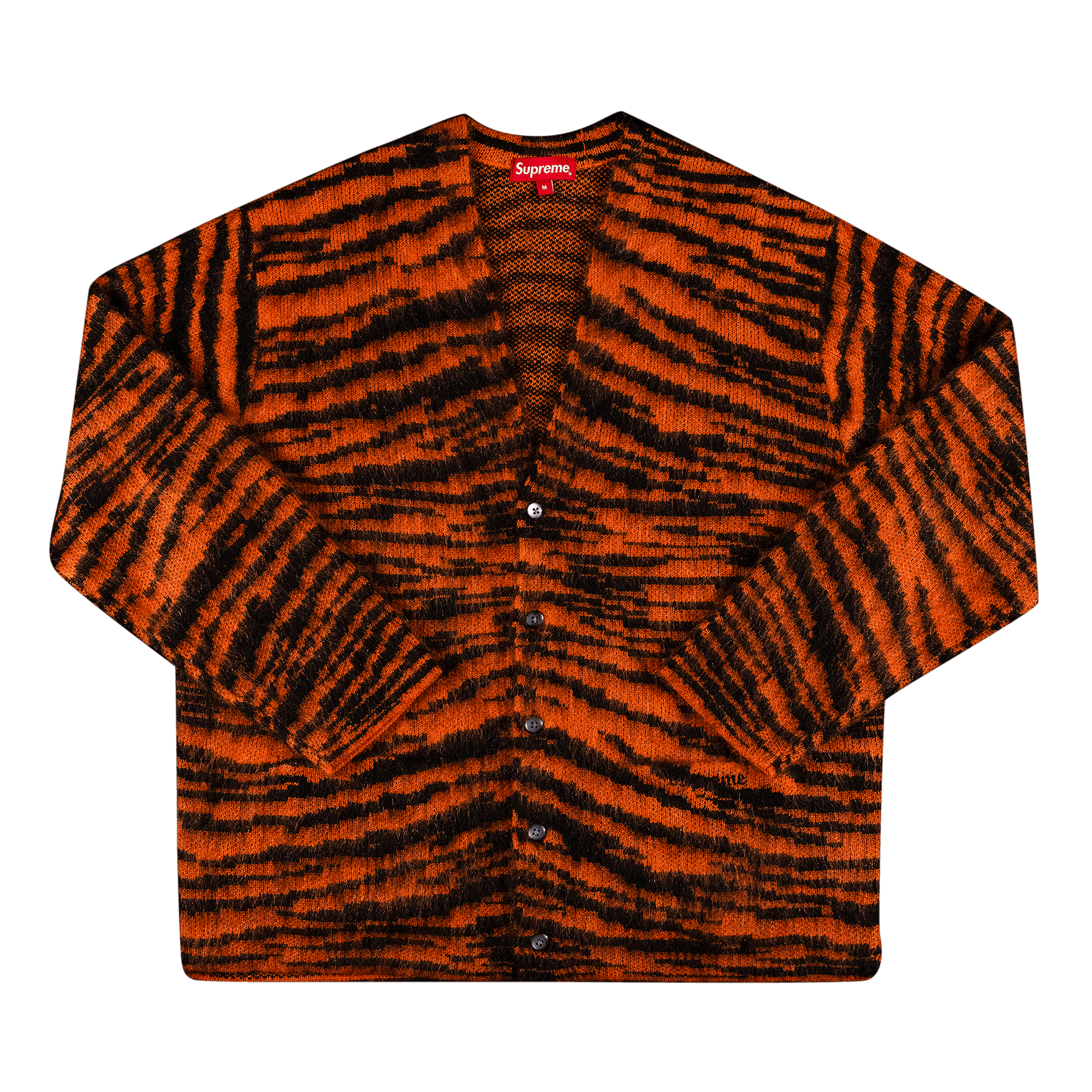 SUPREME SUPREME BRUSHED MOHAIR CARDIGAN 'TIGER STRIPE'