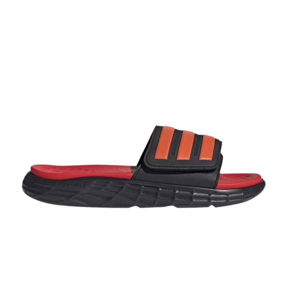 ADIDAS ORIGINALS DURAMO SL SLIDE 'BLACK SOLAR RED'