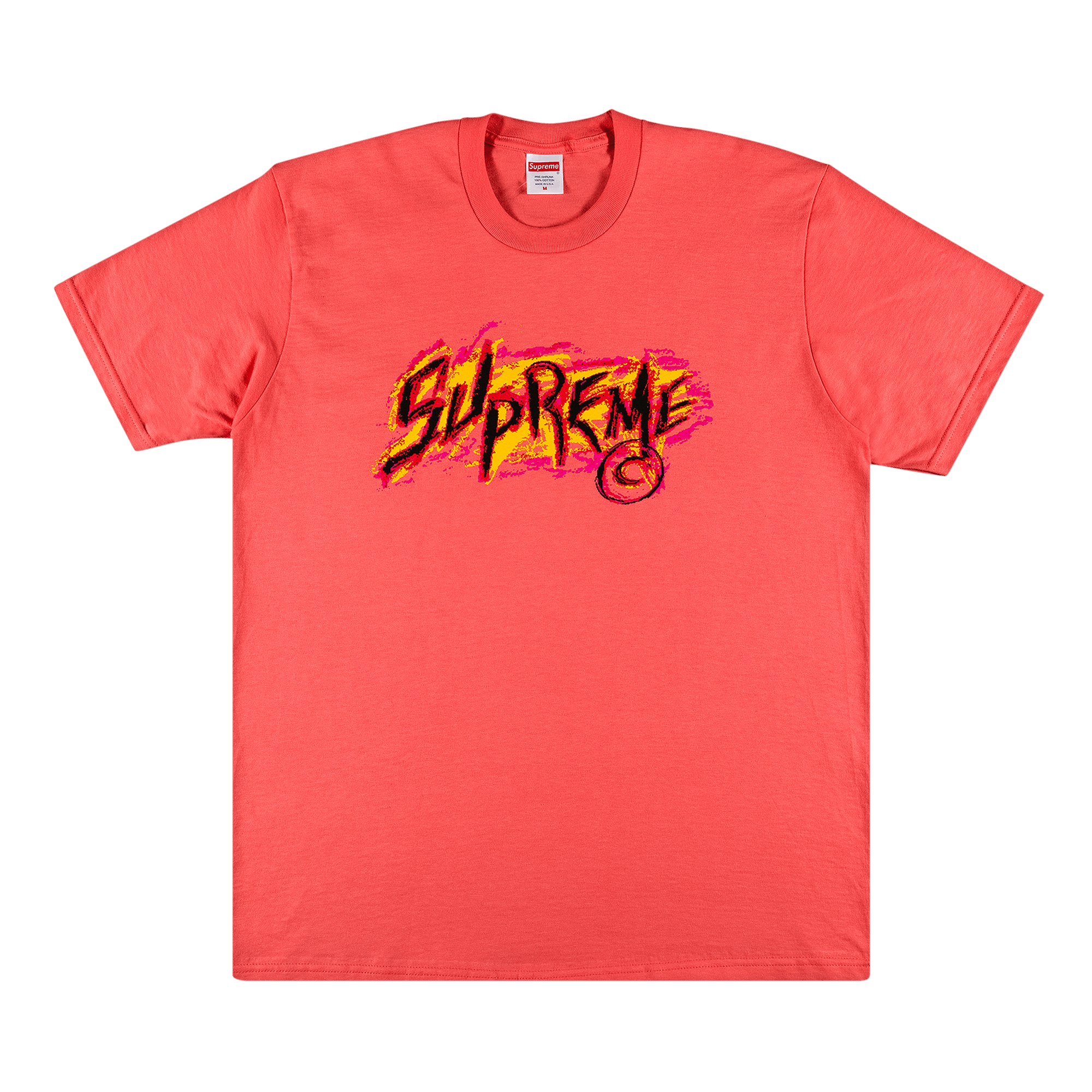 SUPREME SUPREME SCRATCH TEE 'BRIGHT CORAL'