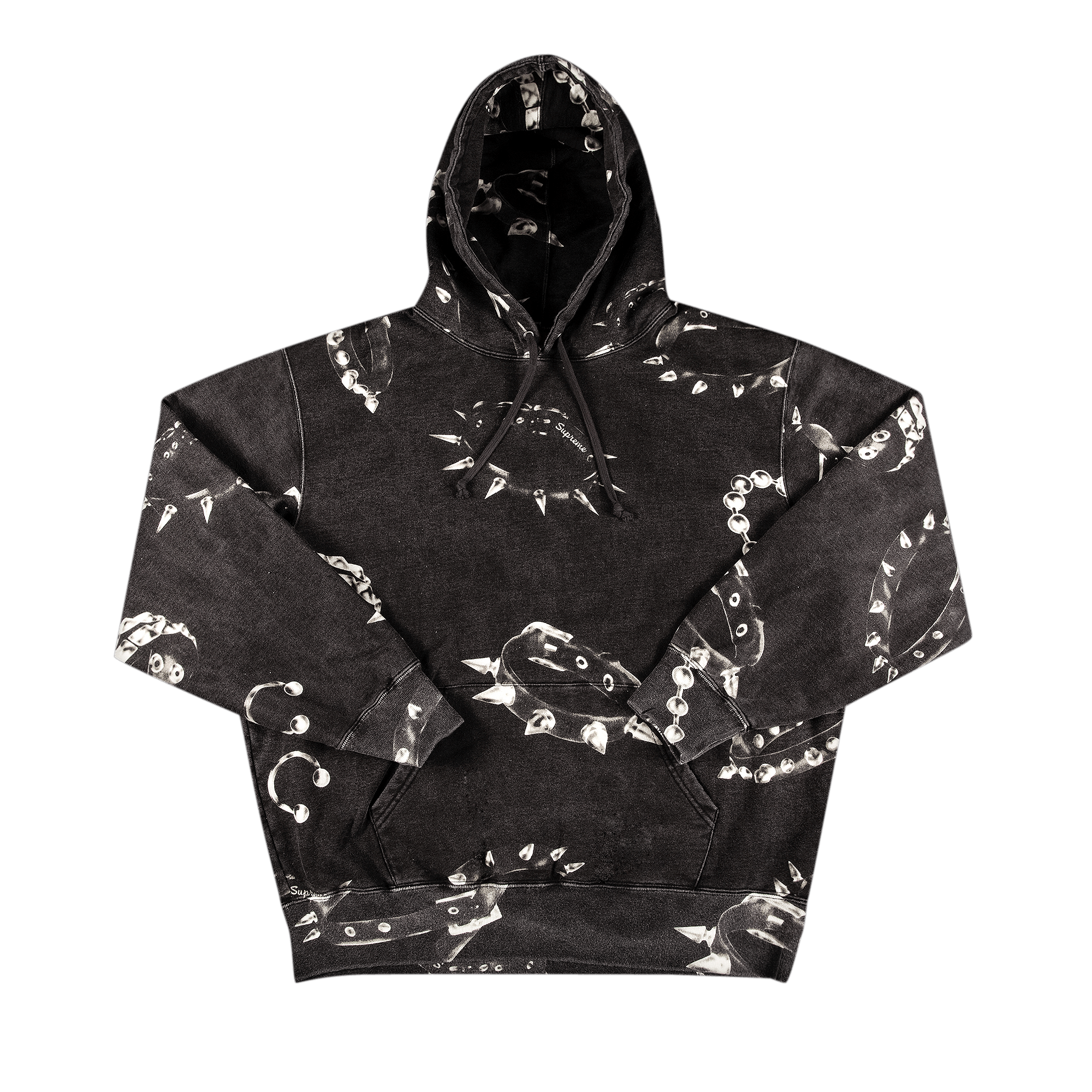 SUPREME SUPREME STUDDED COLLARS HOODED SWEATSHIRT 'BLACK'