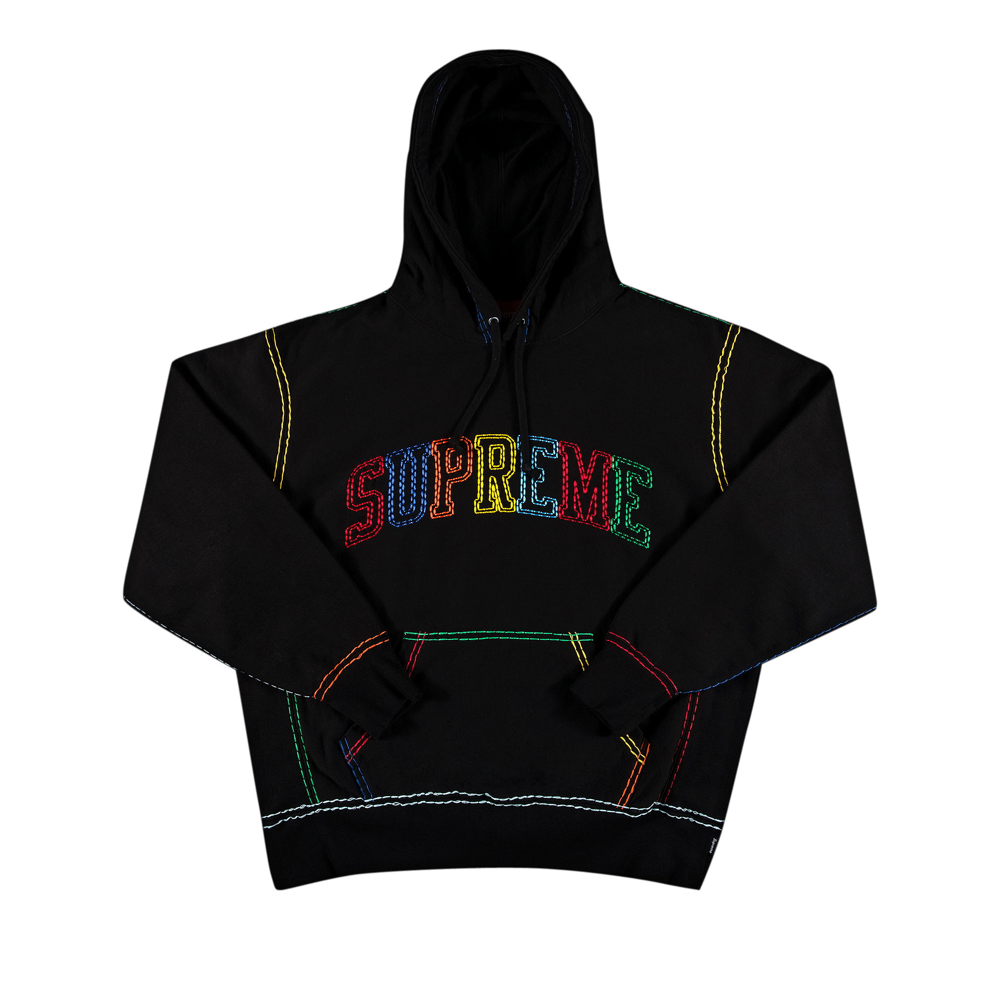 SUPREME SUPREME BIG STITCH HOODED SWEATSHIRT 'BLACK'