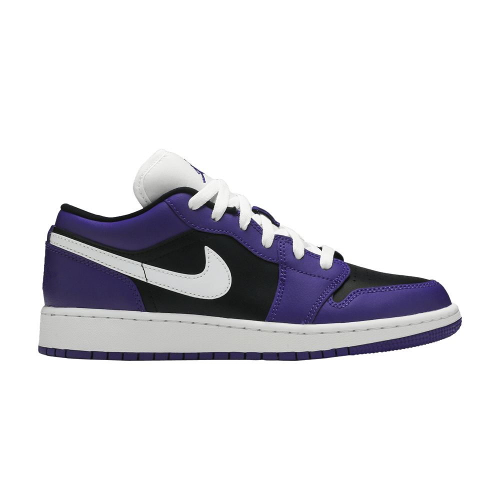 Pre-owned Air Jordan 1 Low Gs 'black Court Purple'