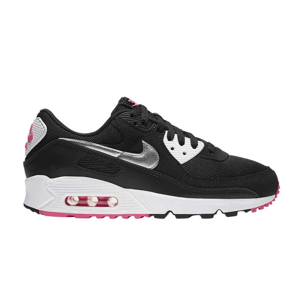 NIKE WMNS AIR MAX 90 'BLACK METALLIC SILVER'