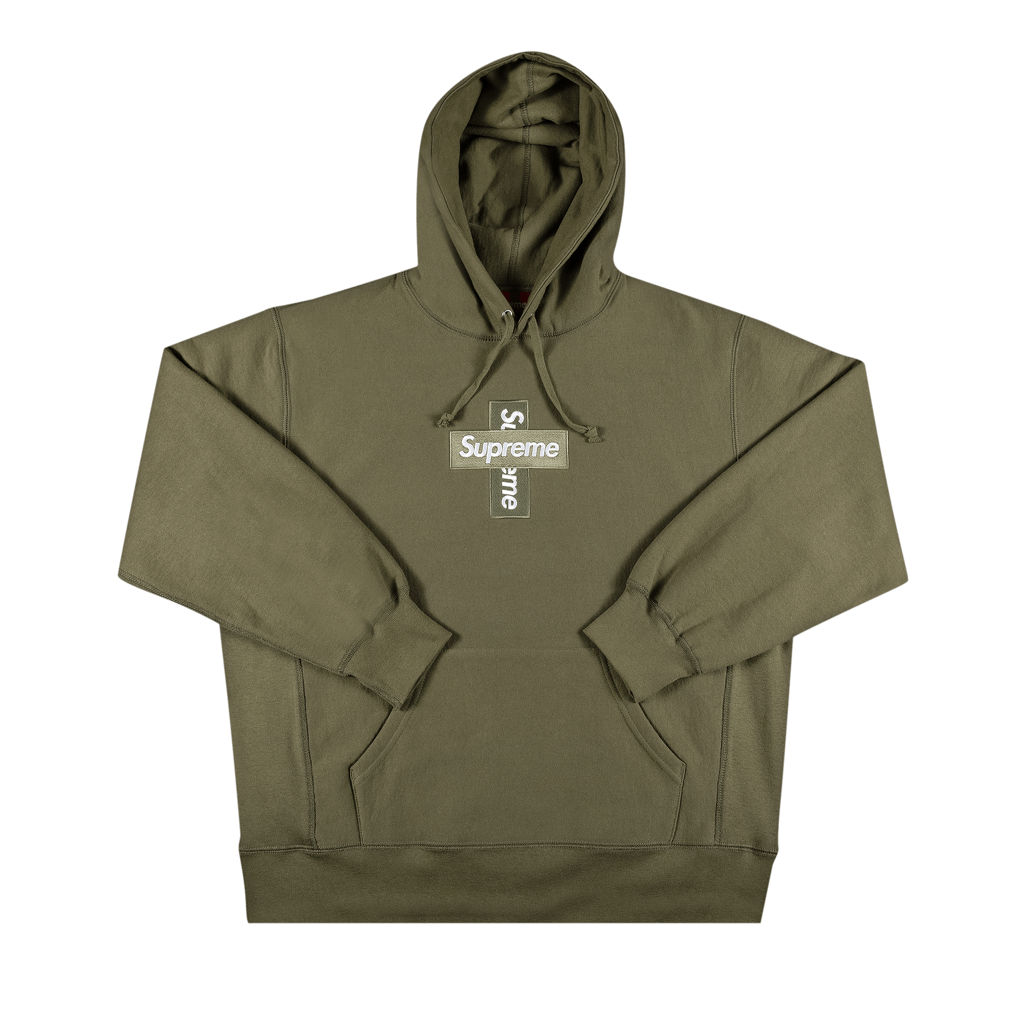 SUPREME SUPREME CROSS BOX LOGO HOODED SWEATSHIRT 'LIGHT OLIVE'