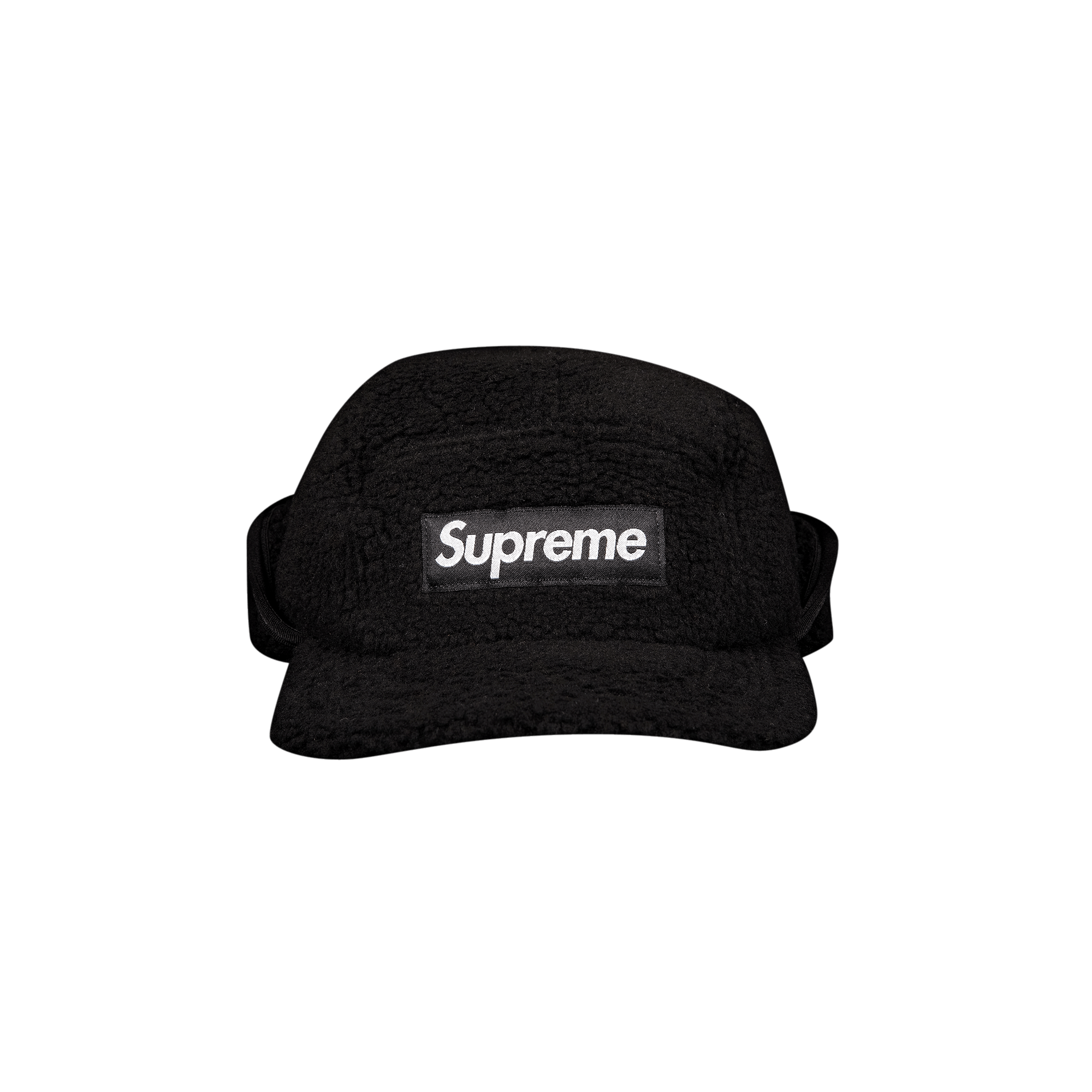 SUPREME SUPREME DEEP PILE EARFLAP CAMP CAP 'BLACK'