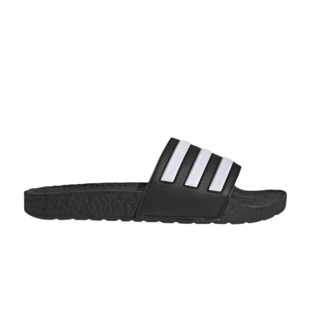 ADIDAS ORIGINALS ADILETTE BOOST SLIDES 'BLACK WHITE STRIPES'