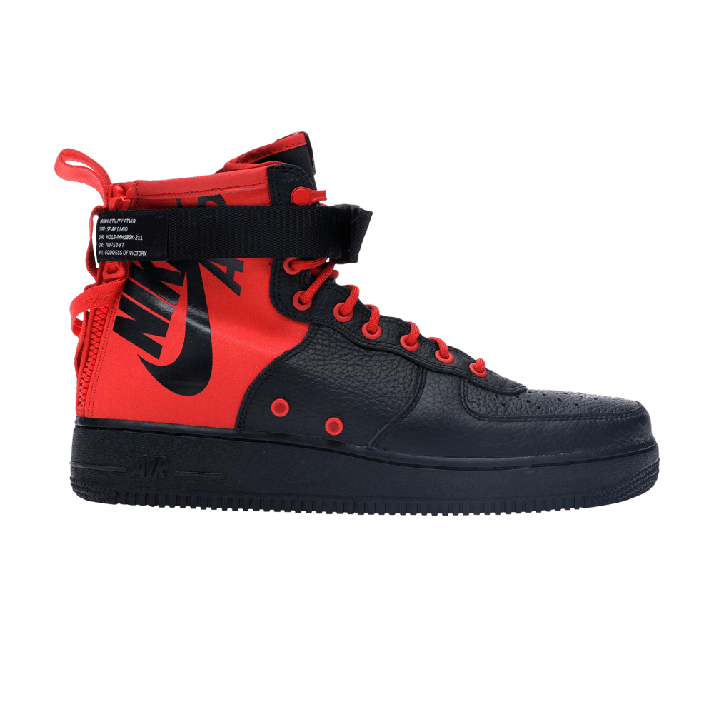 SF Air Force 1 Mid 'Habanero Red Black'