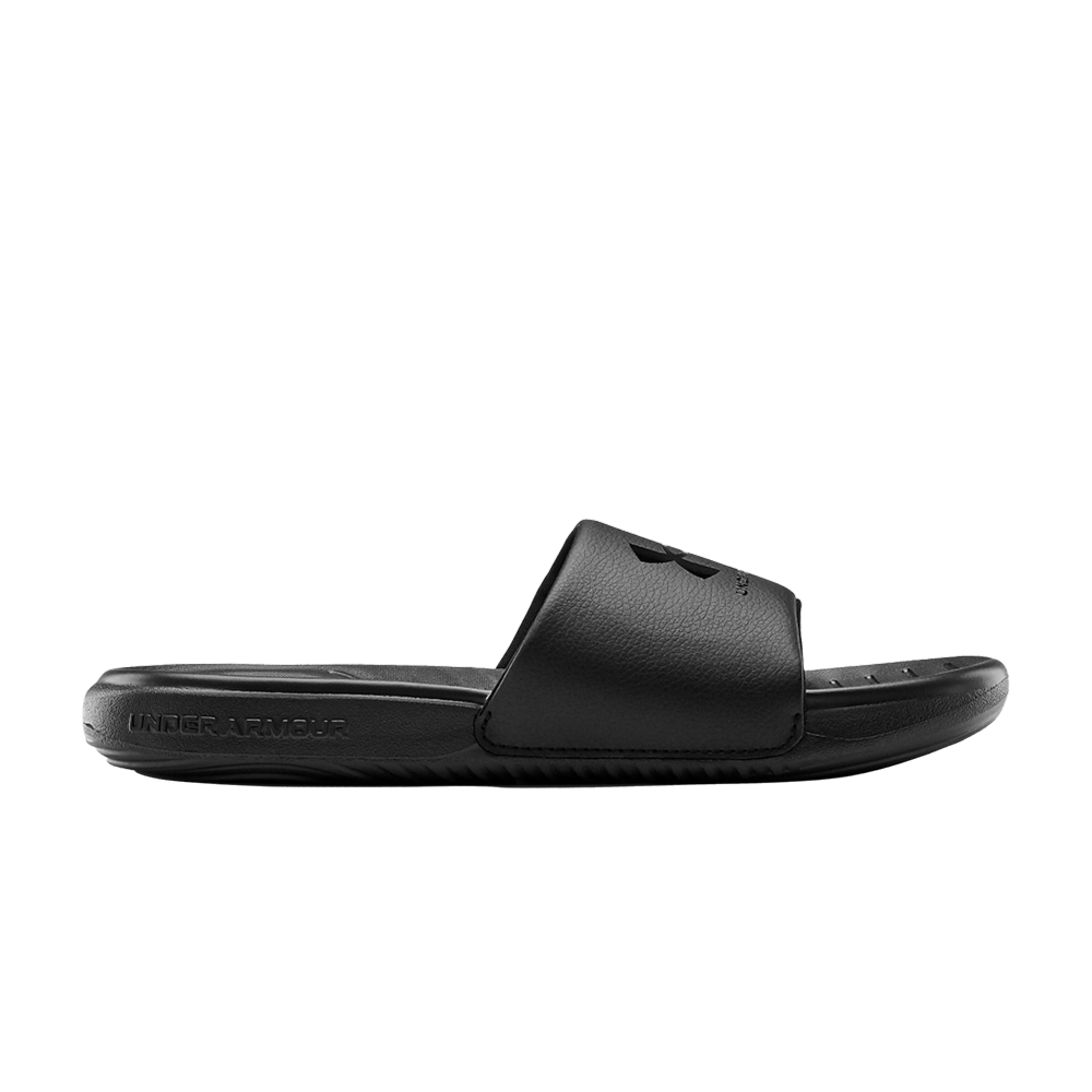 Pre-owned Under Armour Wmns Ansa Fixed Slides 'triple Black'