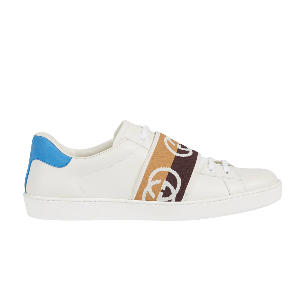Gucci Ace Elastic Web 'Interlocking G - White Brown'
