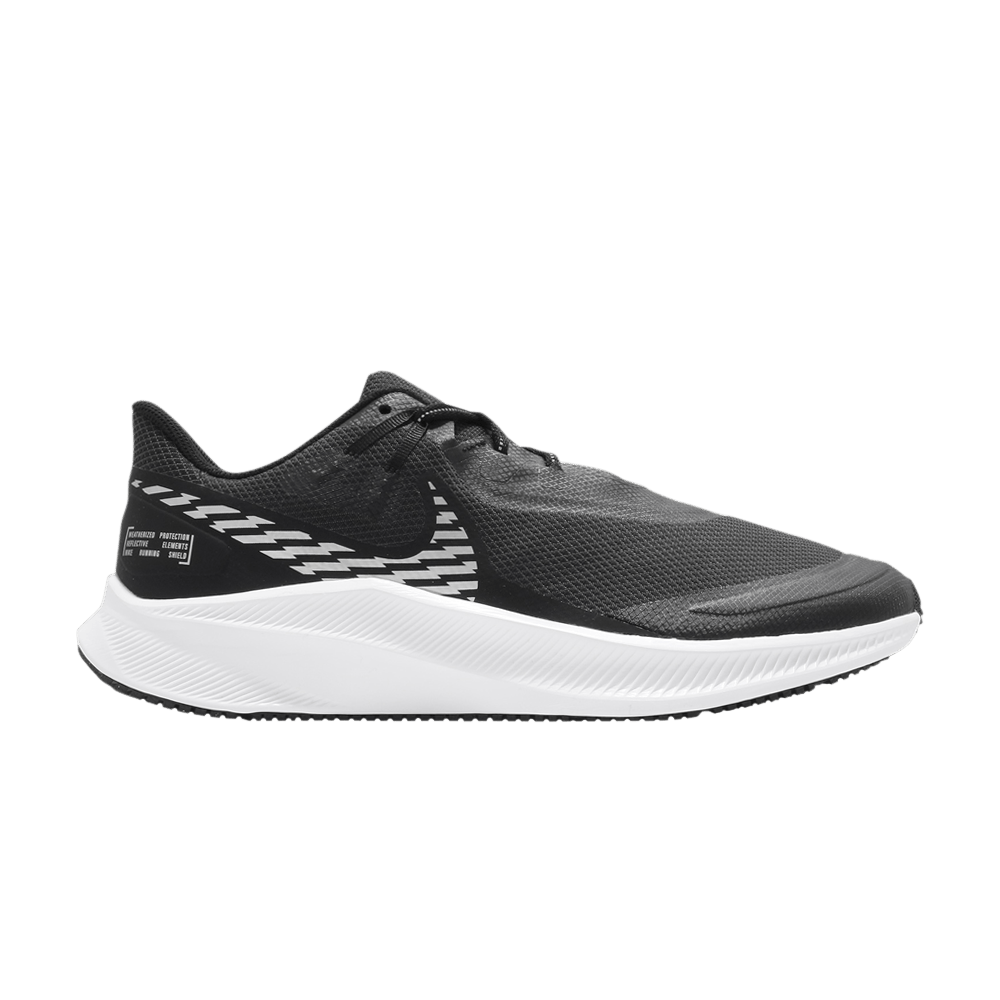 NIKE QUEST 3 SHIELD 'BLACK METALLIC SILVER'