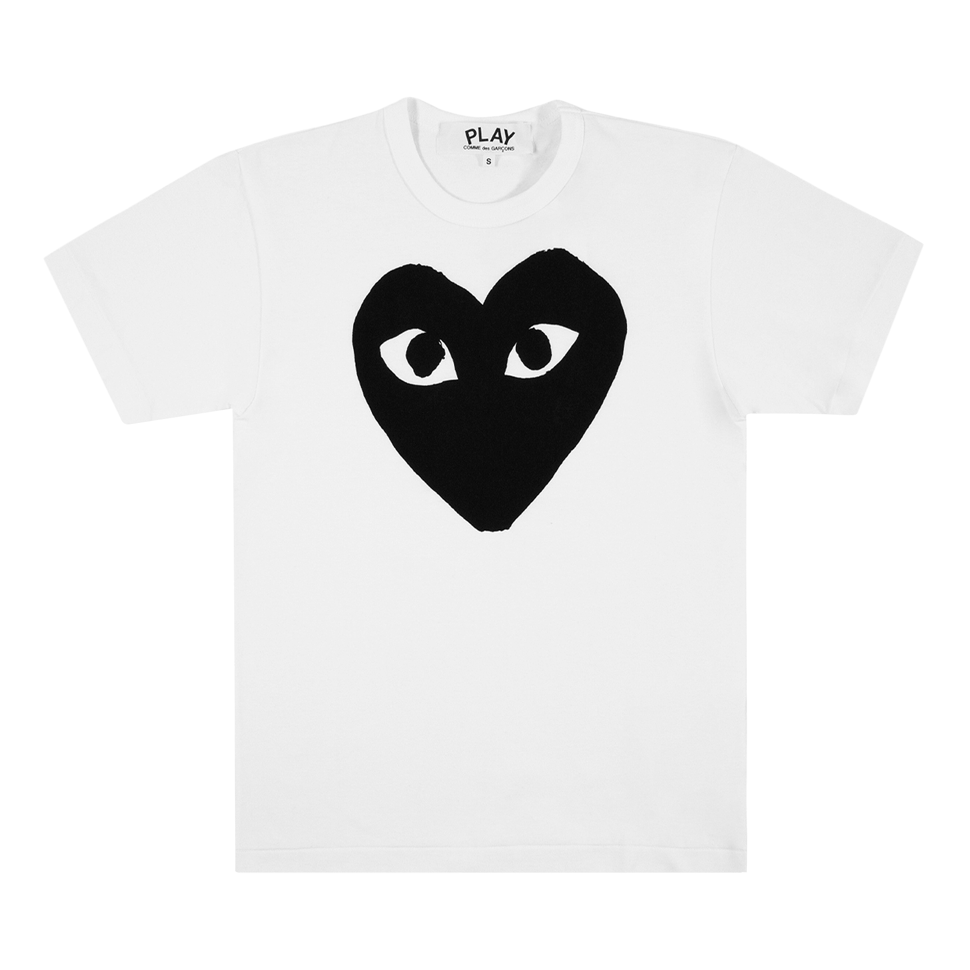 Pre-owned Comme Des Garçons Play Comme Des Garçons Short-sleeve Play T-shirt With Big Black Heart 'white/black'