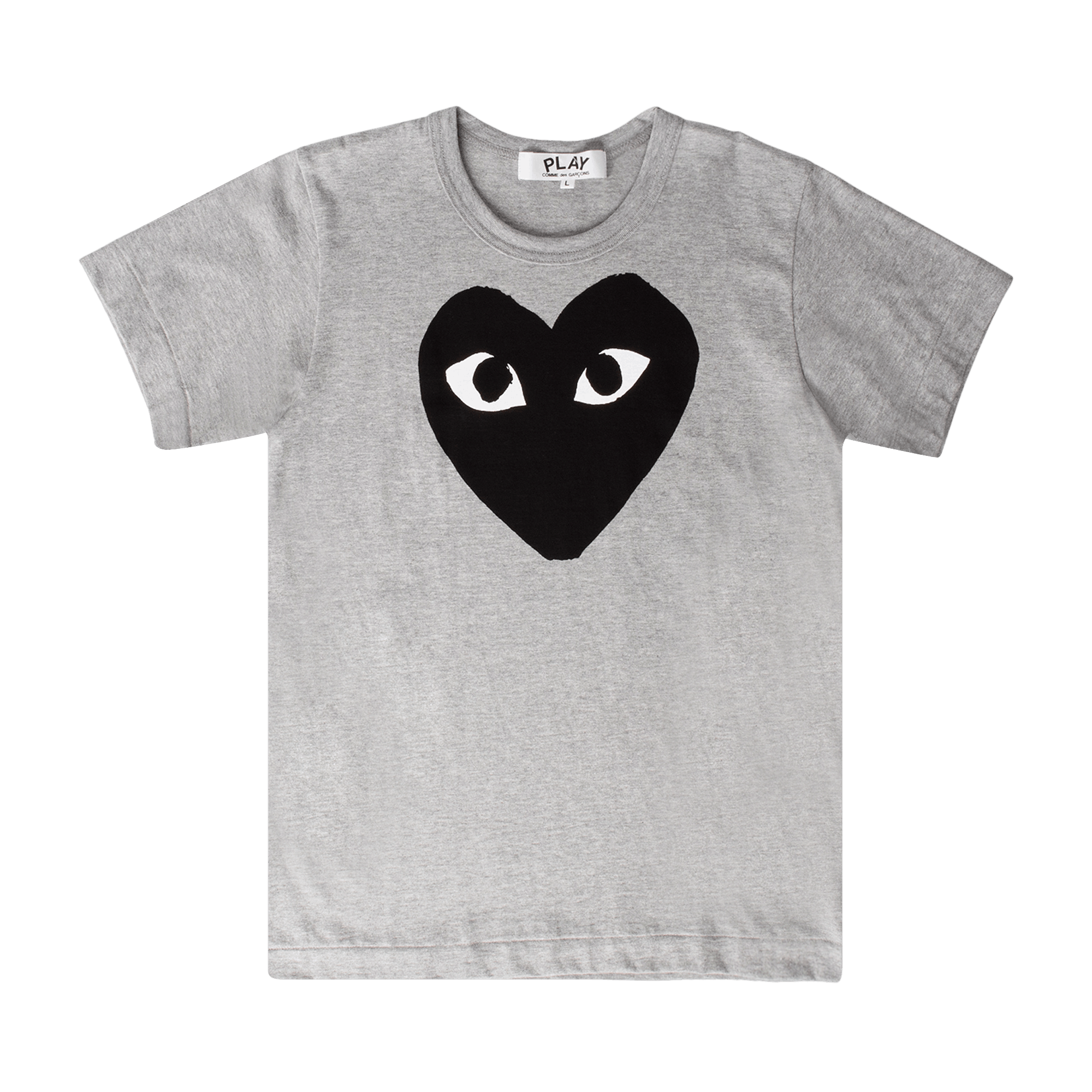 Pre-owned Comme Des Garçons Play Comme Des Garçons Short-sleeve Play T-shirt With Black Heart 'grey'