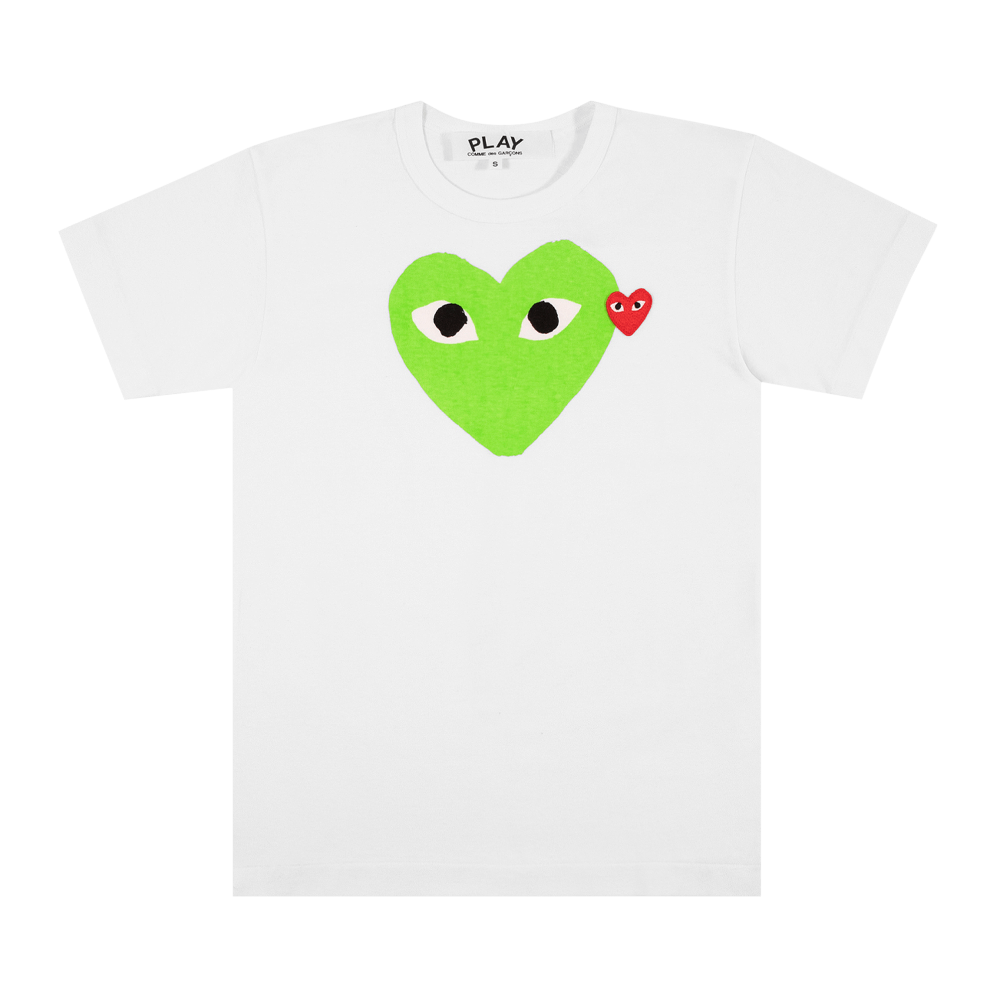 Pre-owned Comme Des Garçons Play Comme Des Garçons Short-sleeve Play T-shirt With Green Heart 'green/white'